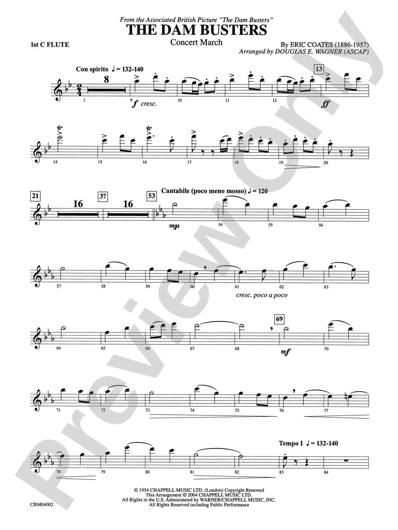 The Dam Busters Concert March: Flute