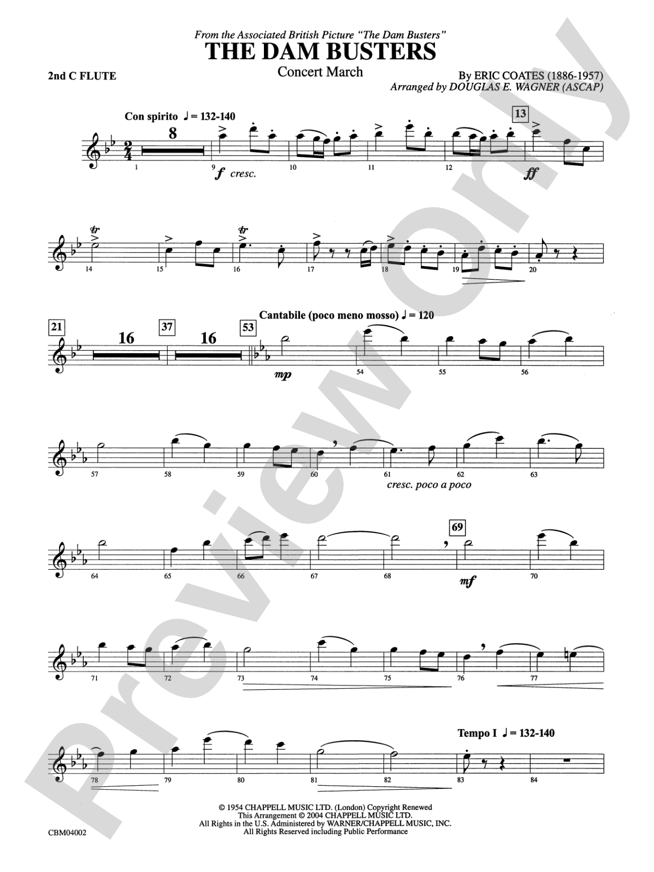 The Dam Busters Concert March: 2nd Flute