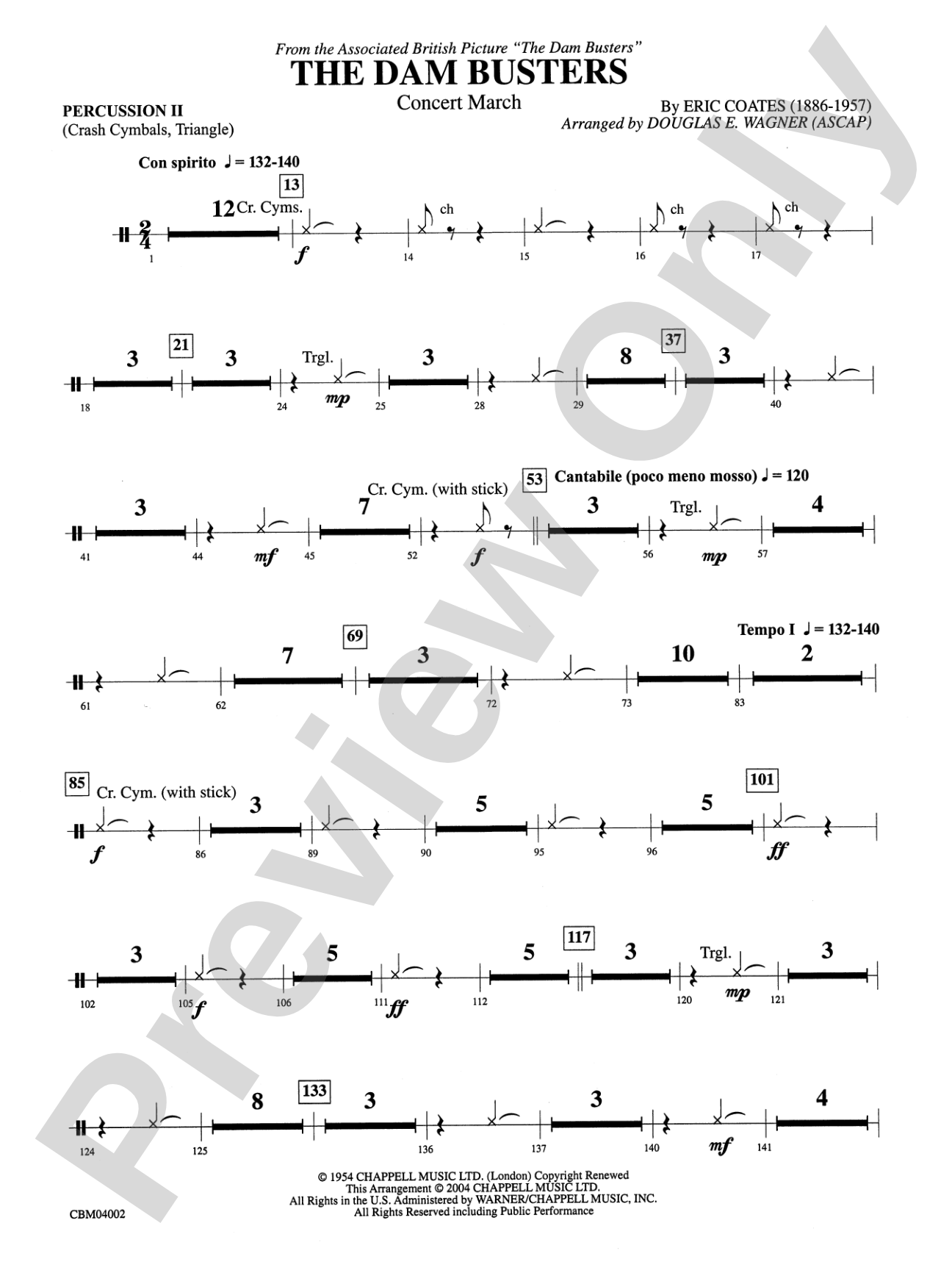 The Dam Busters Concert March: 2nd Percussion
