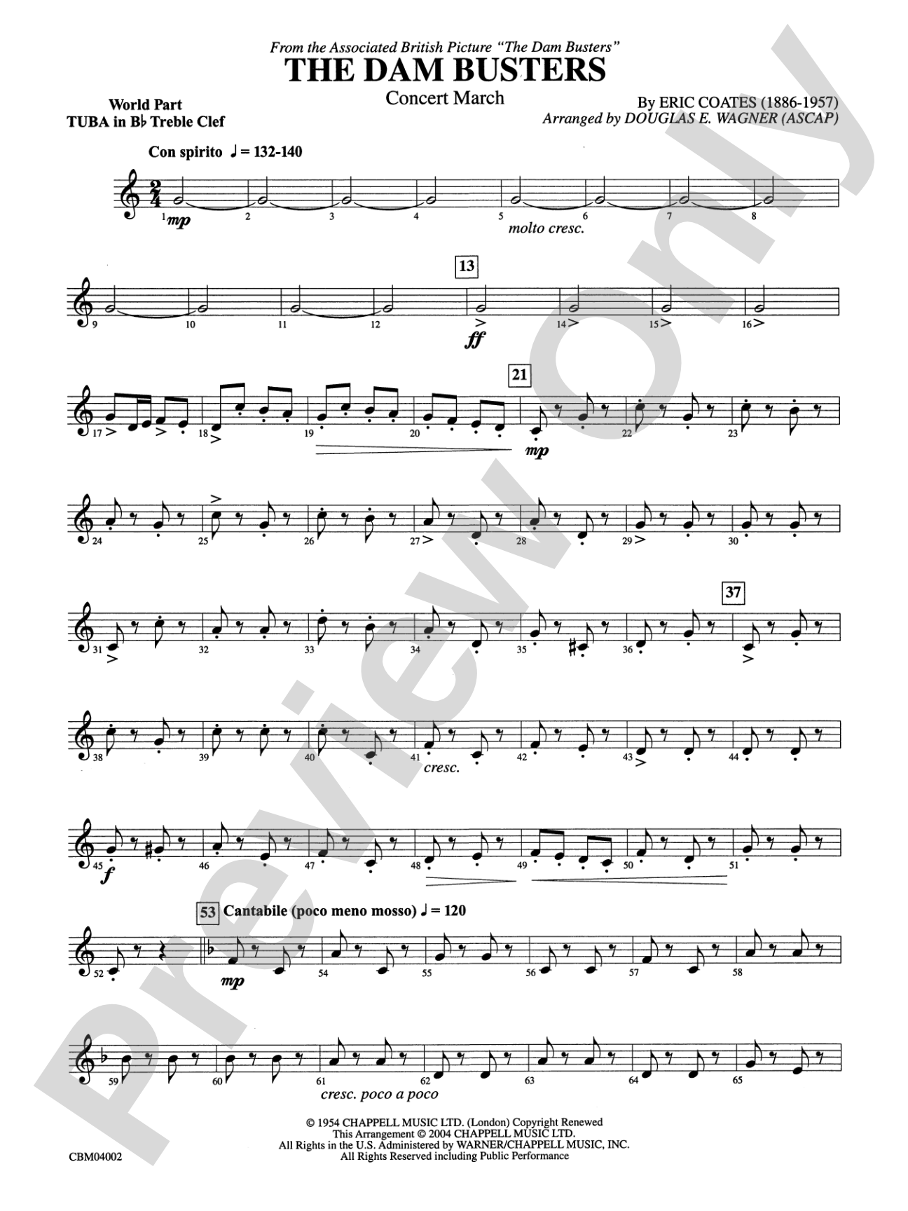 The Dam Busters Concert March: WP B-flat Tuba T.C.