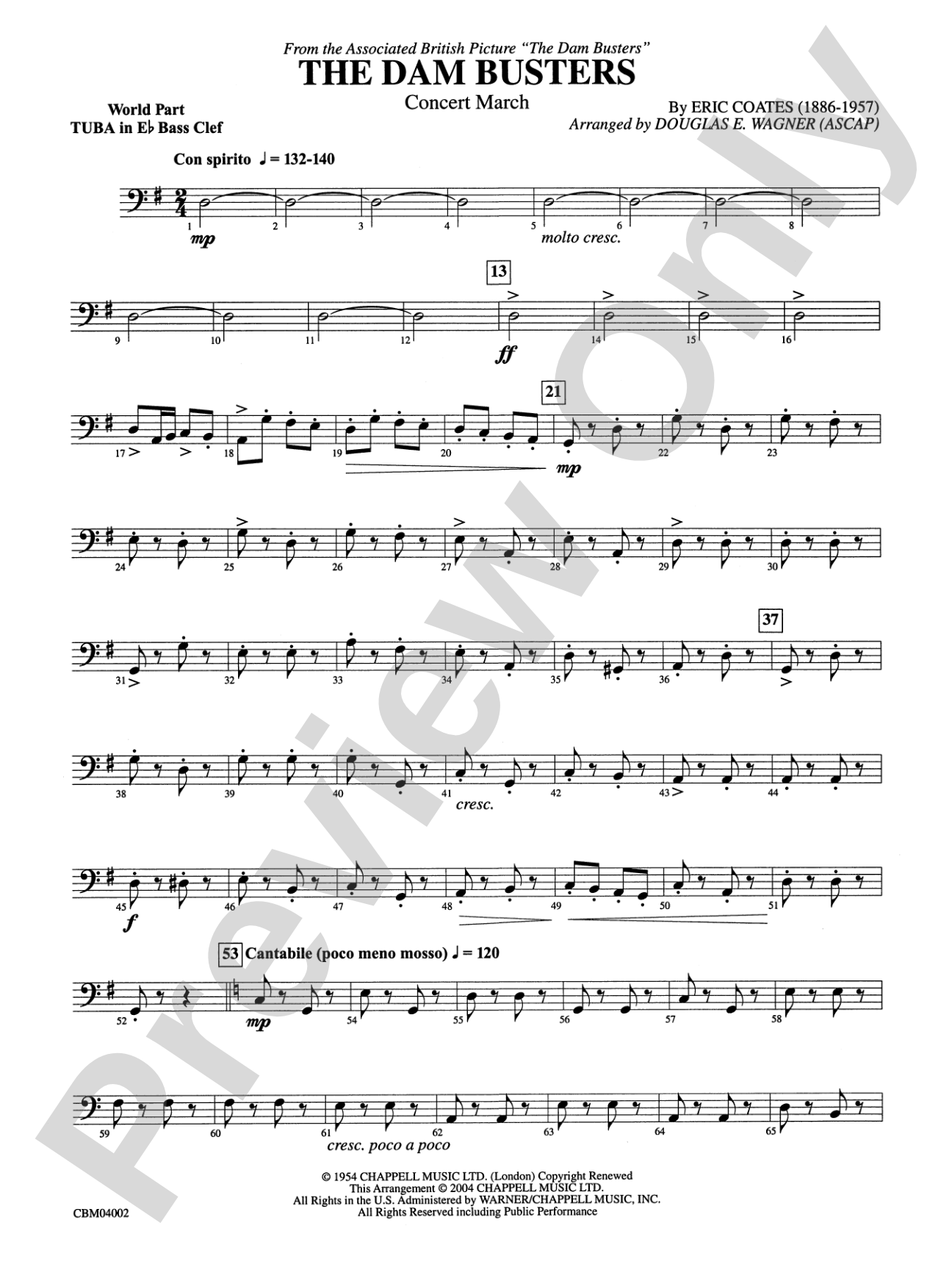 The Dam Busters Concert March: WP E-flat Tuba B.C.