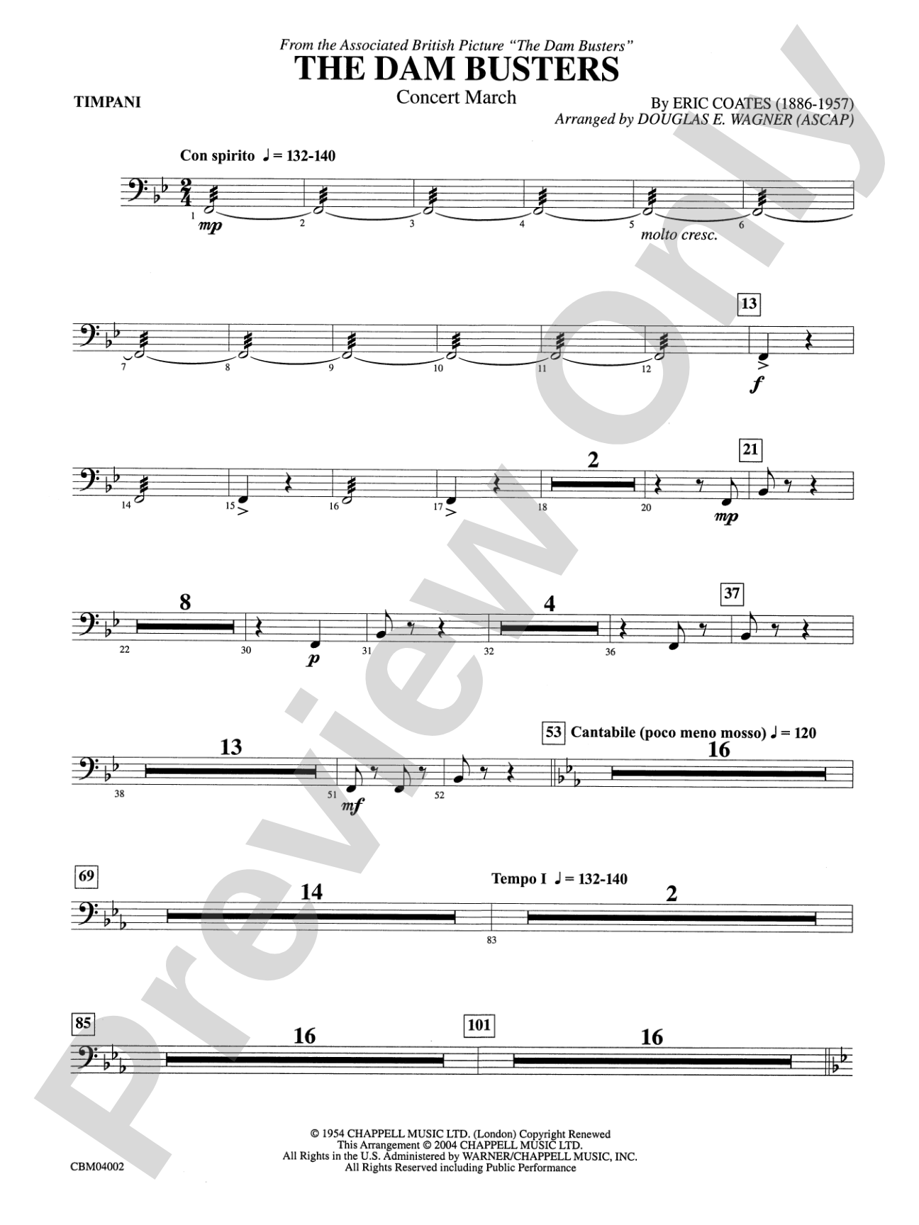 The Dam Busters Concert March: Timpani