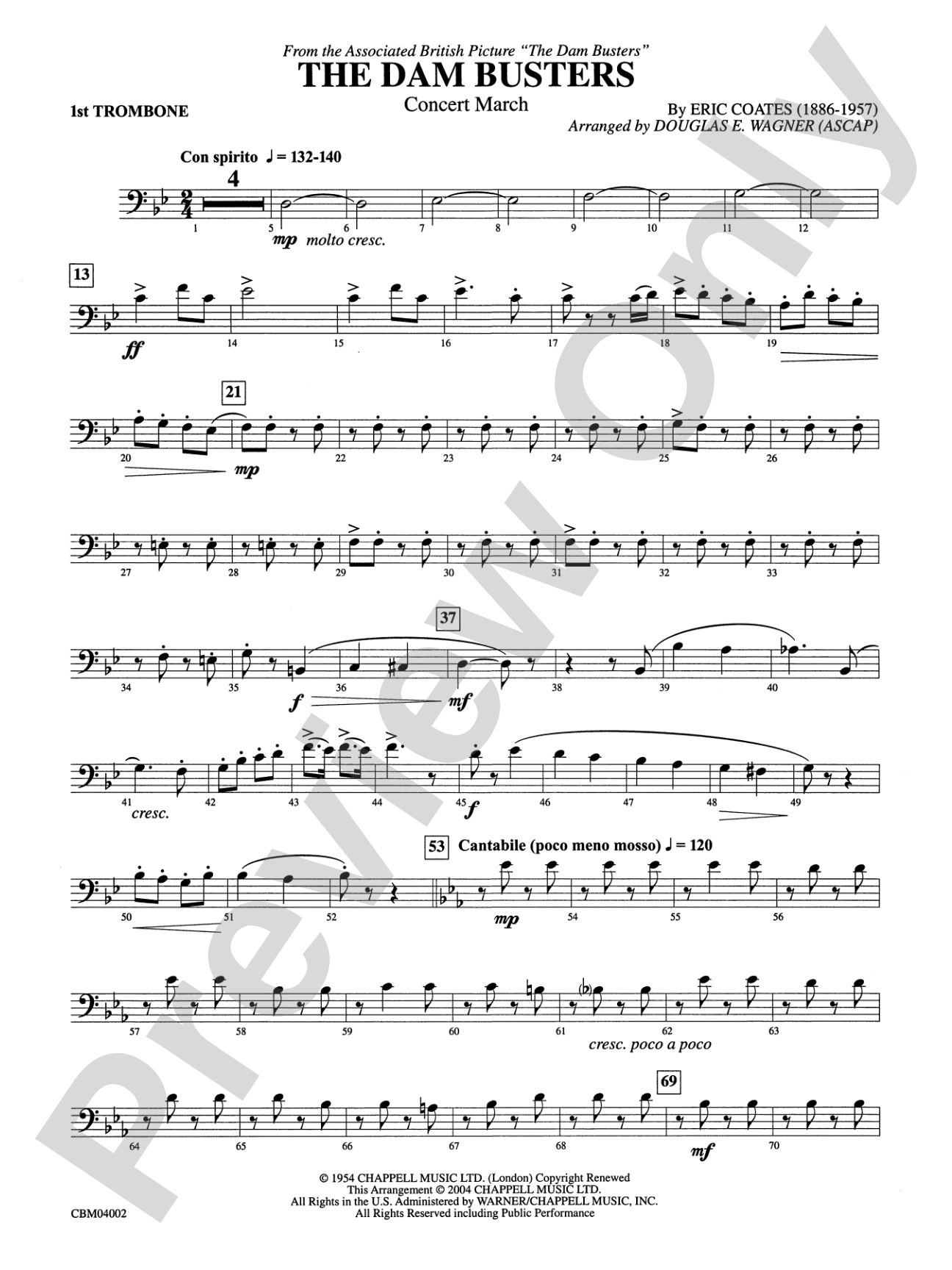 The Dam Busters Concert March: 1st Trombone