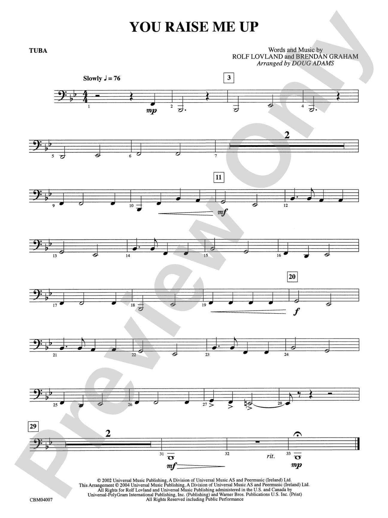 You Raise Me Up: Tuba