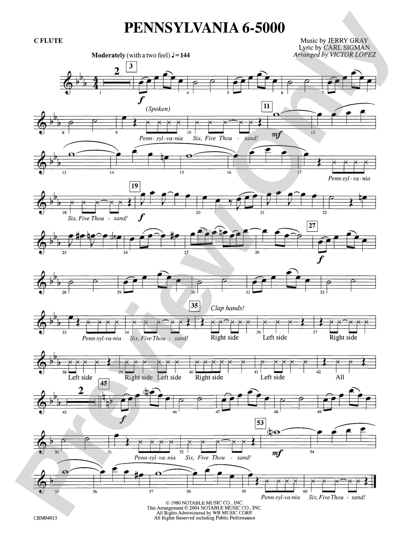 Pennsylvania 6-5000: Flute