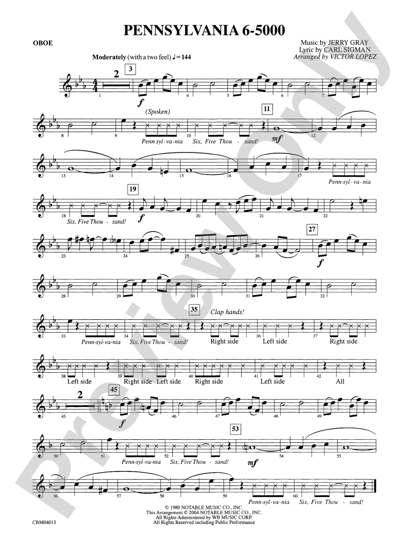 Pennsylvania 6-5000: Oboe