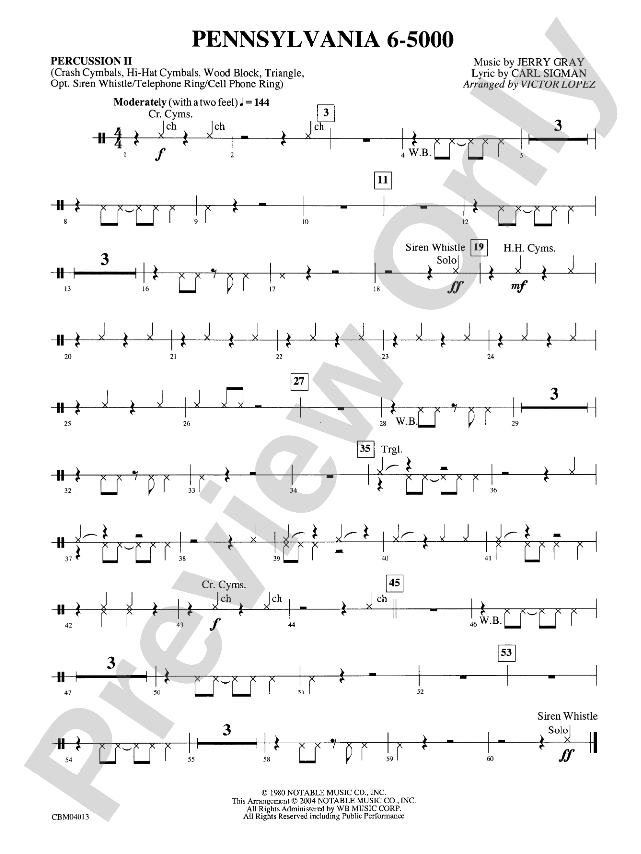 Pennsylvania 6-5000: 2nd Percussion