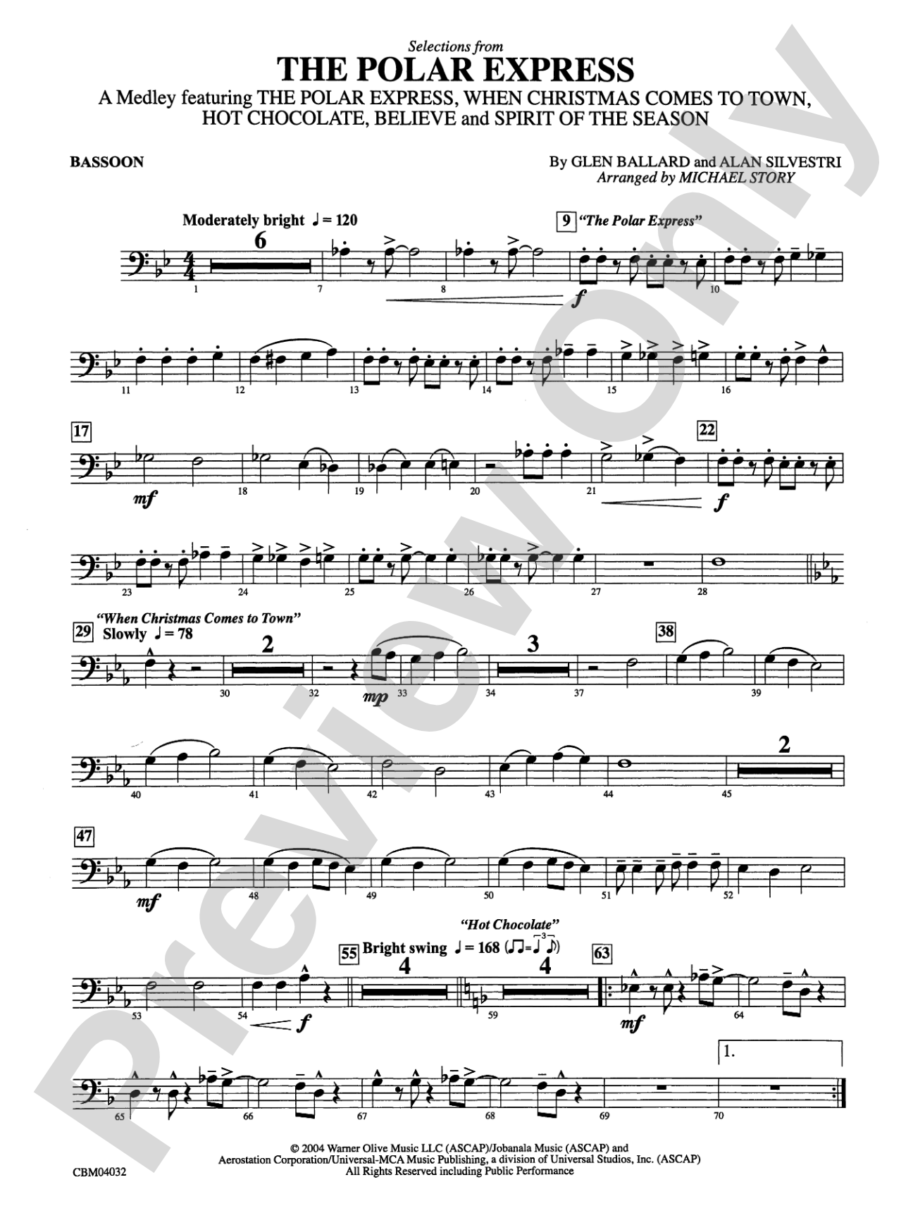 The Polar Express, Selections from: Bassoon