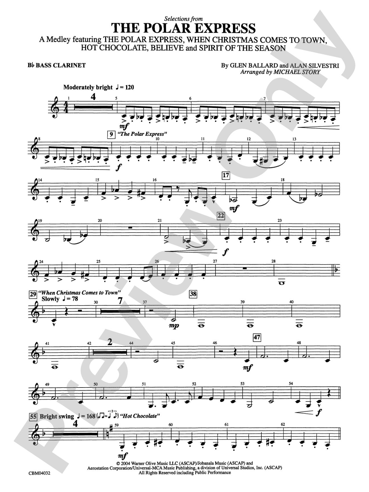 The Polar Express, Selections from: B-flat Bass Clarinet