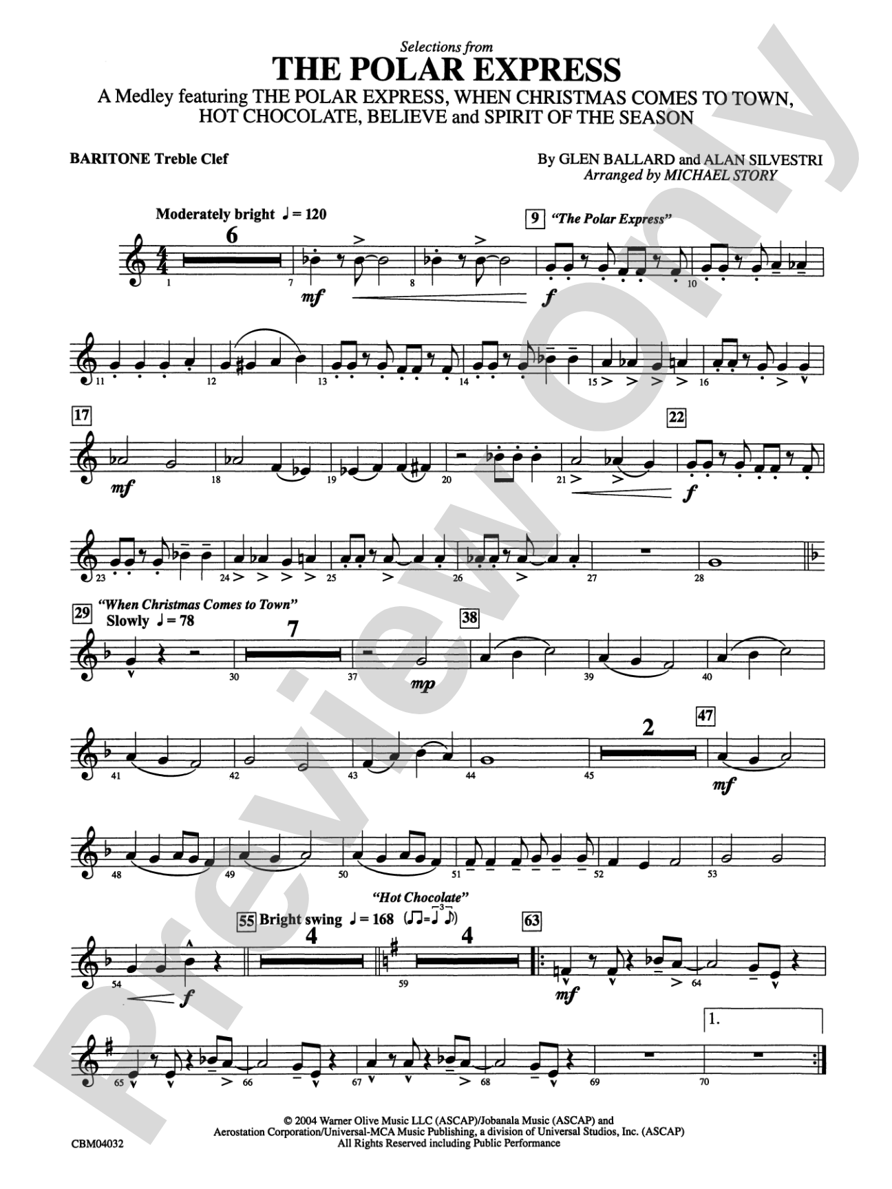 The Polar Express, Selections from: Baritone T.C.