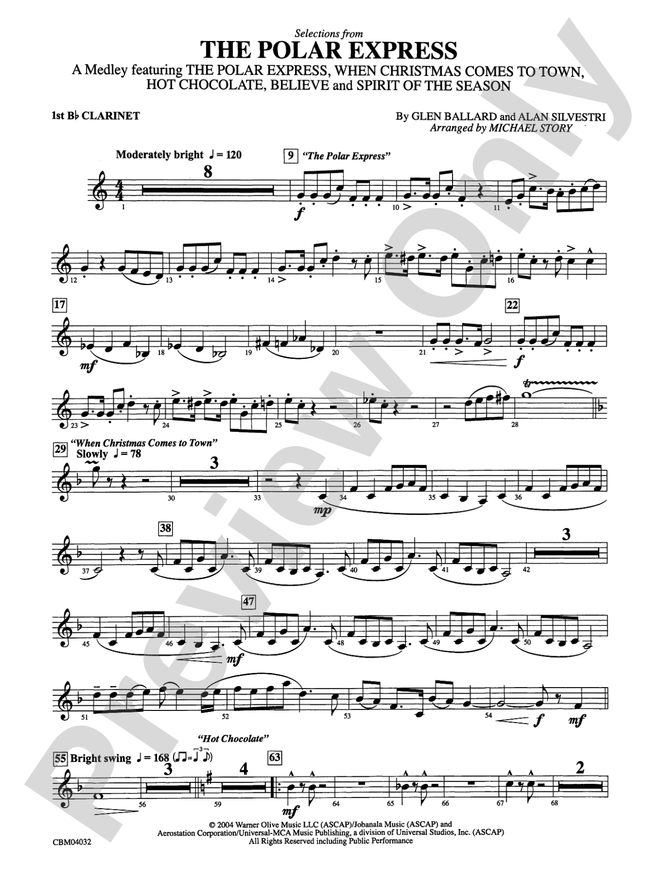 The Polar Express, Selections from: 1st B-flat Clarinet