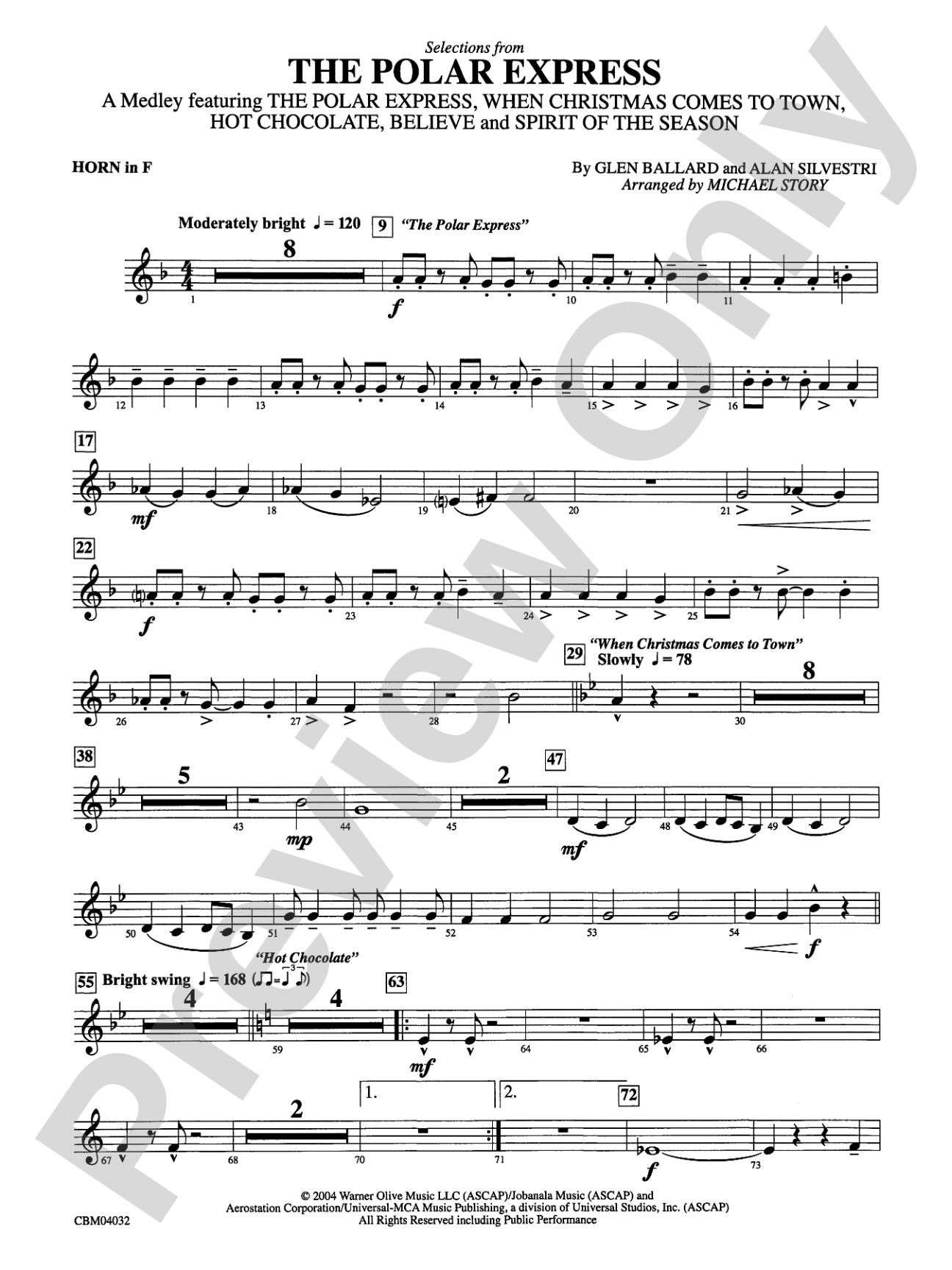 The Polar Express, Selections from: 1st F Horn