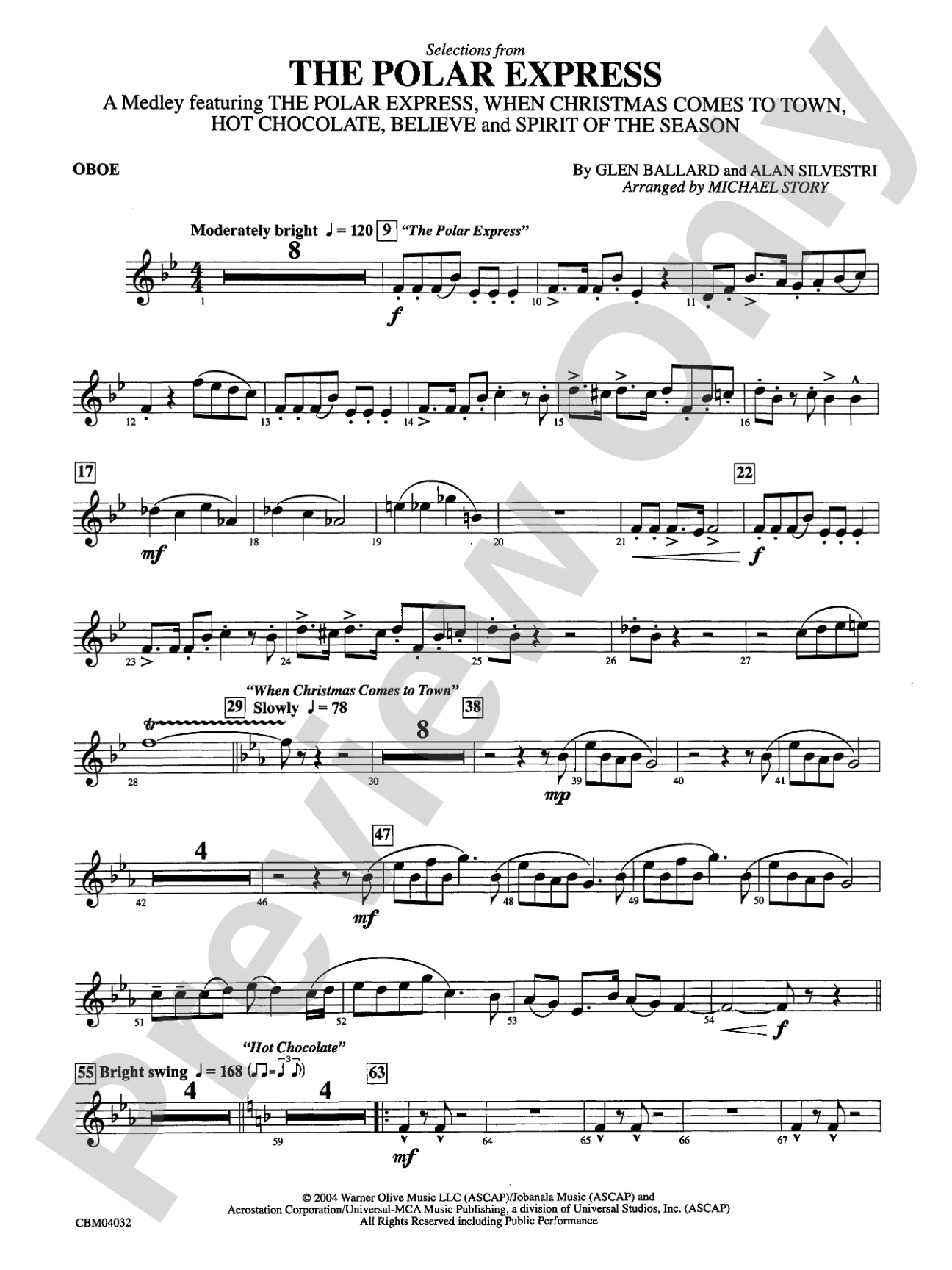 The Polar Express, Selections from: Oboe