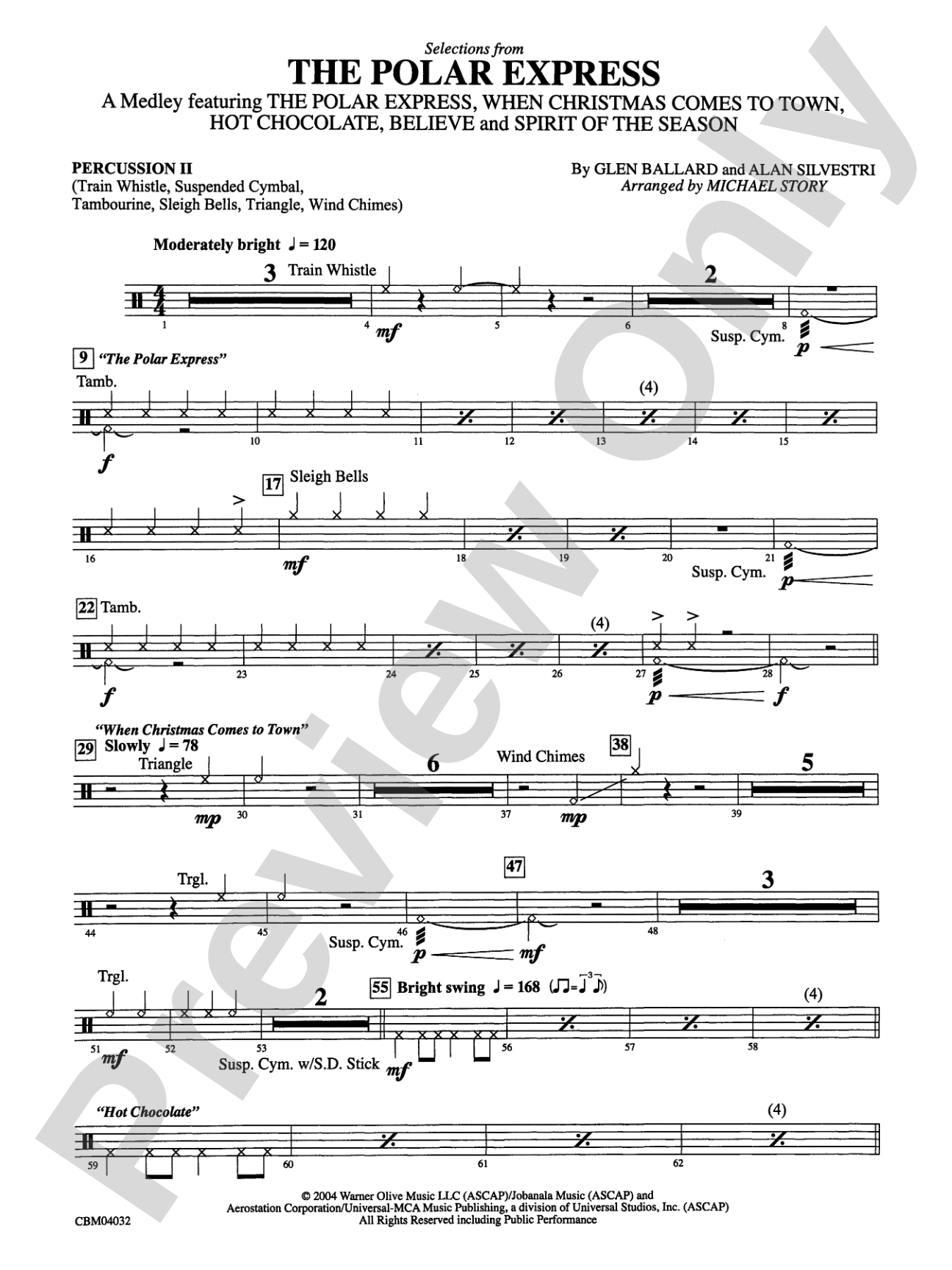 The Polar Express, Selections from: 2nd Percussion