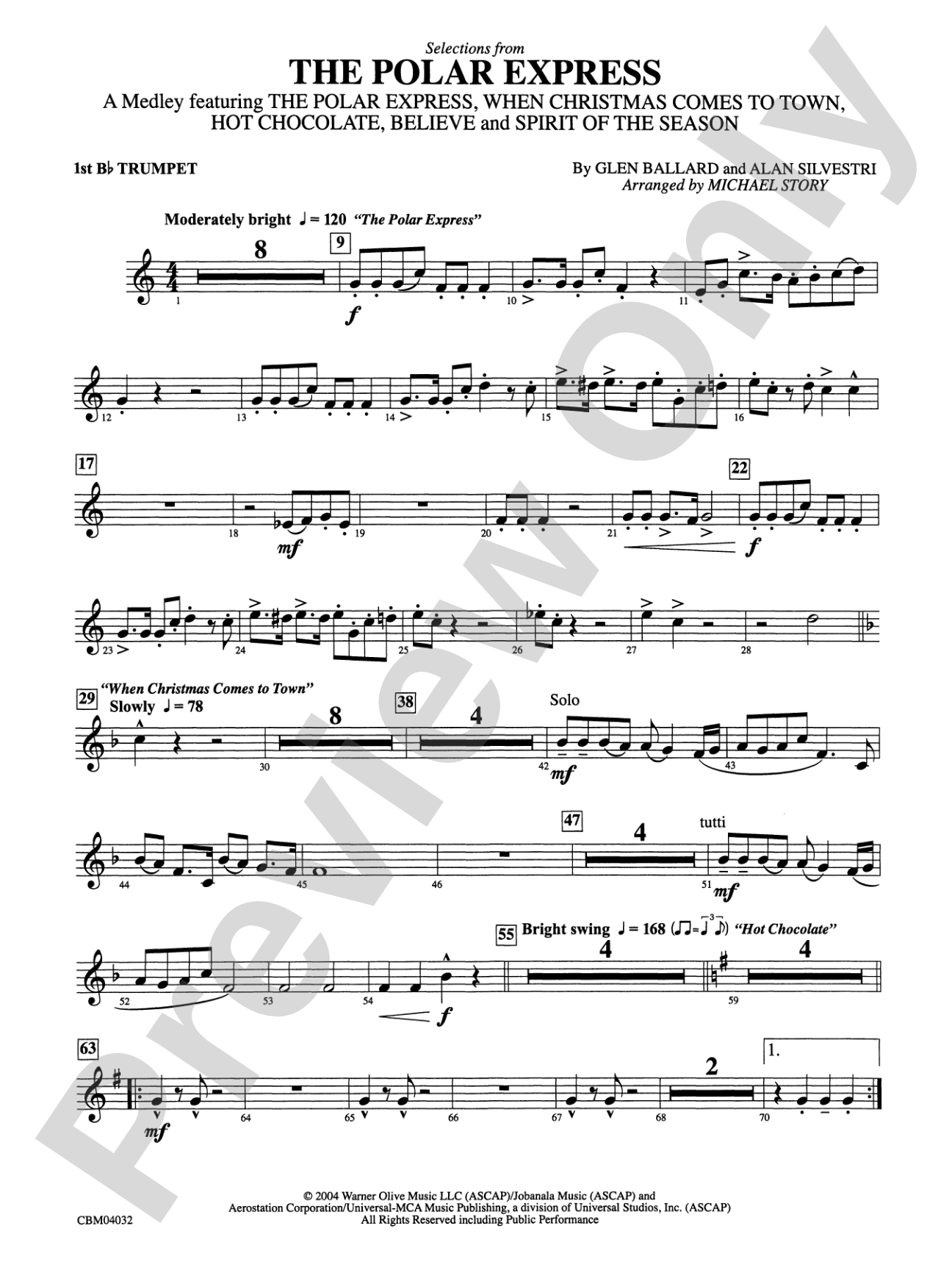 The Polar Express, Selections from: 1st B-flat Trumpet