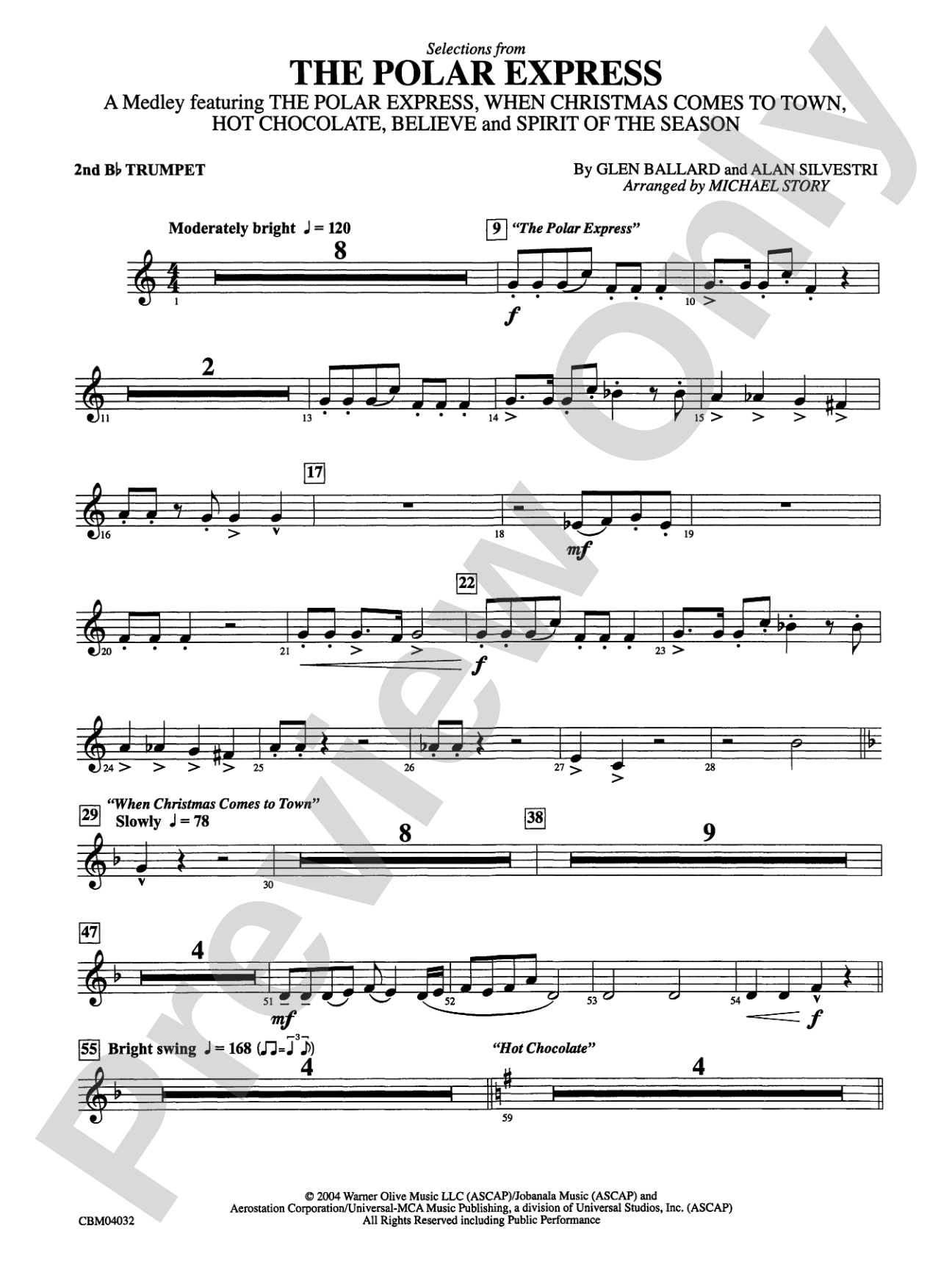 The Polar Express, Selections from: 2nd B-flat Trumpet