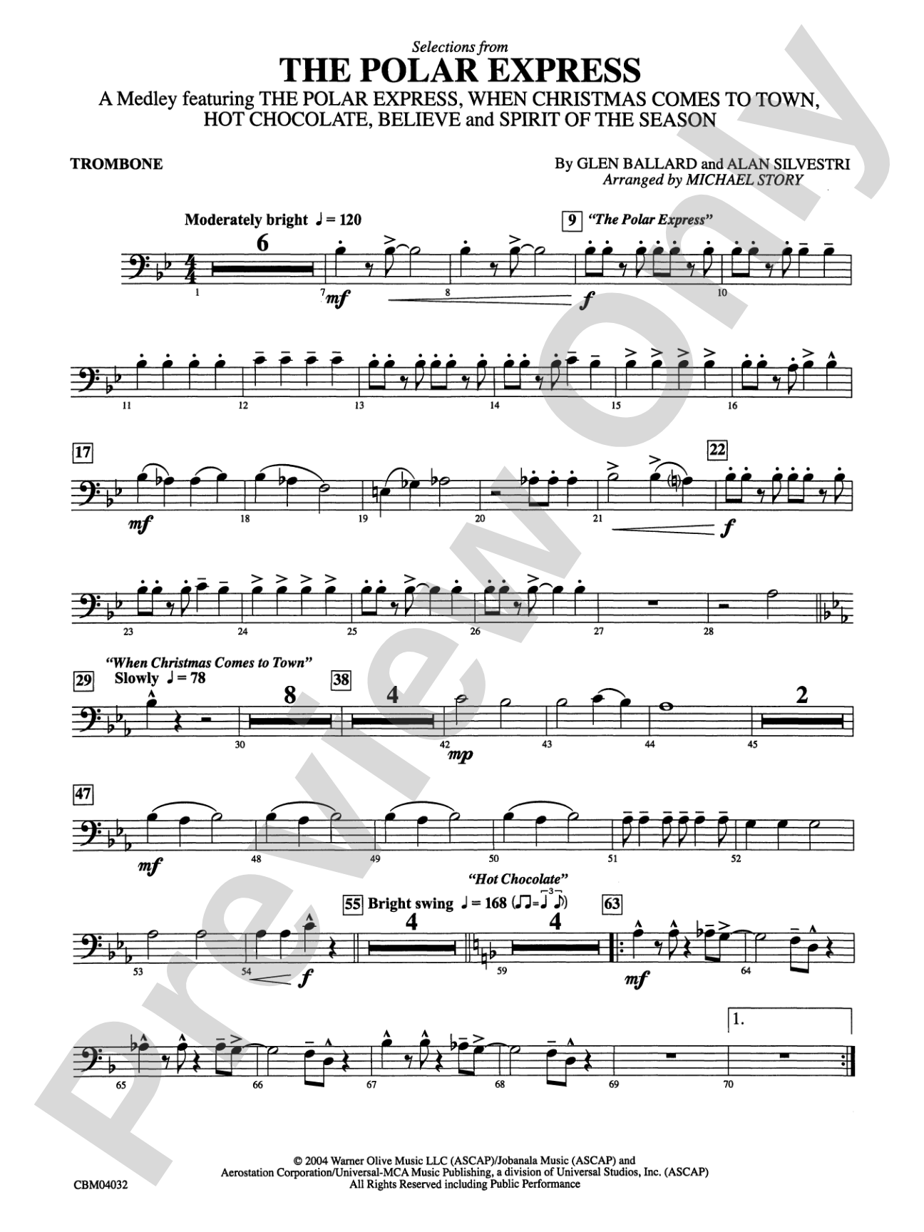 The Polar Express, Selections from: 1st Trombone
