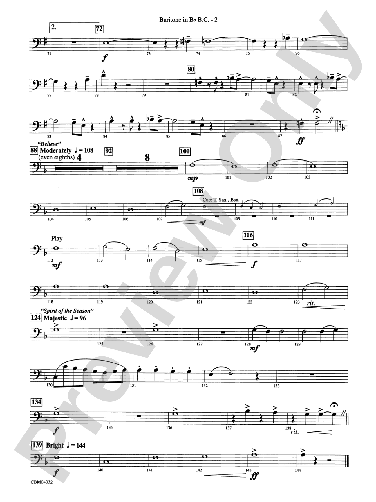 The Polar Express, Selections from: (wp) B-flat Baritone B.C.