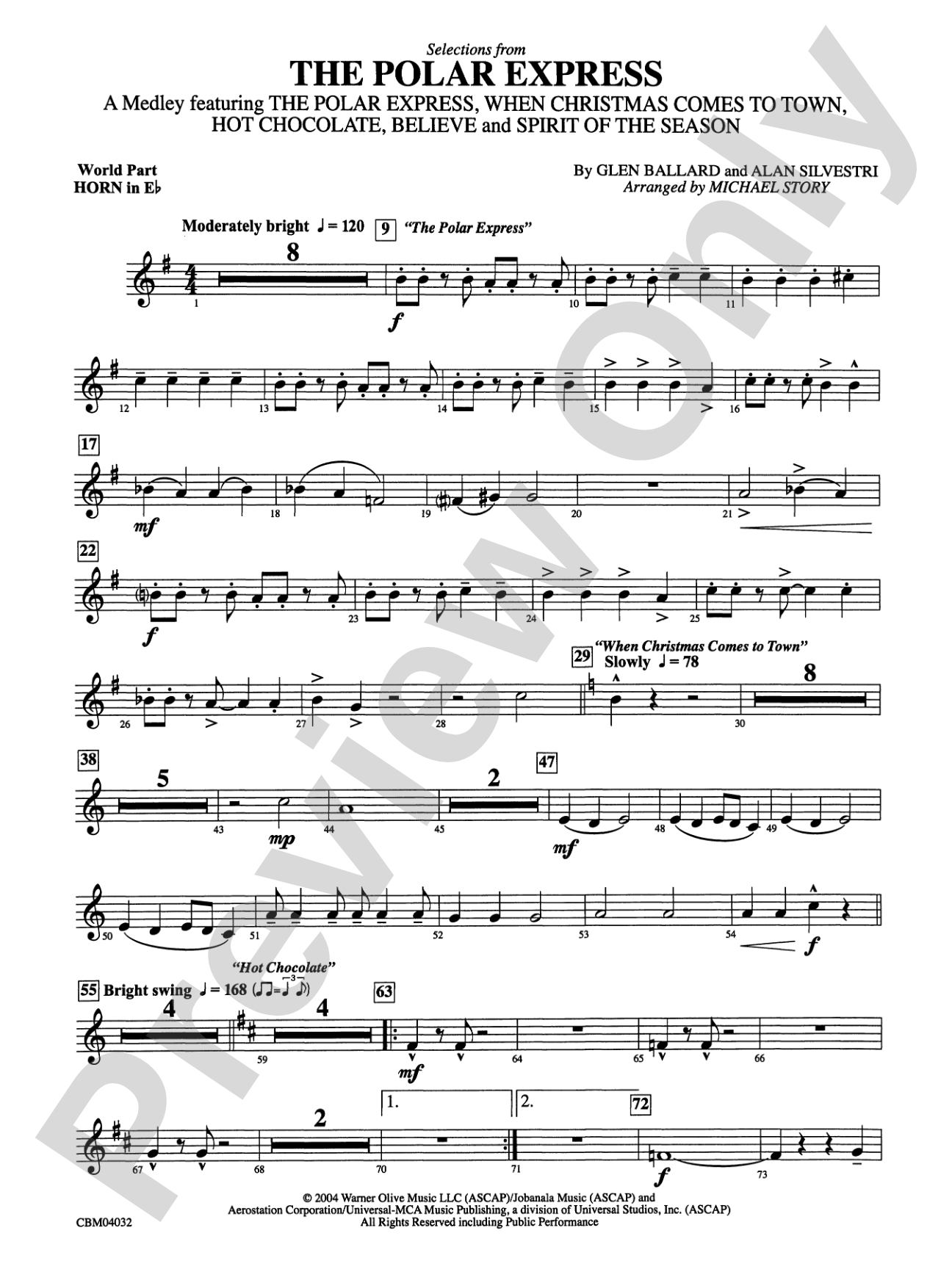 The Polar Express, Selections from: (wp) 1st Horn in E-flat