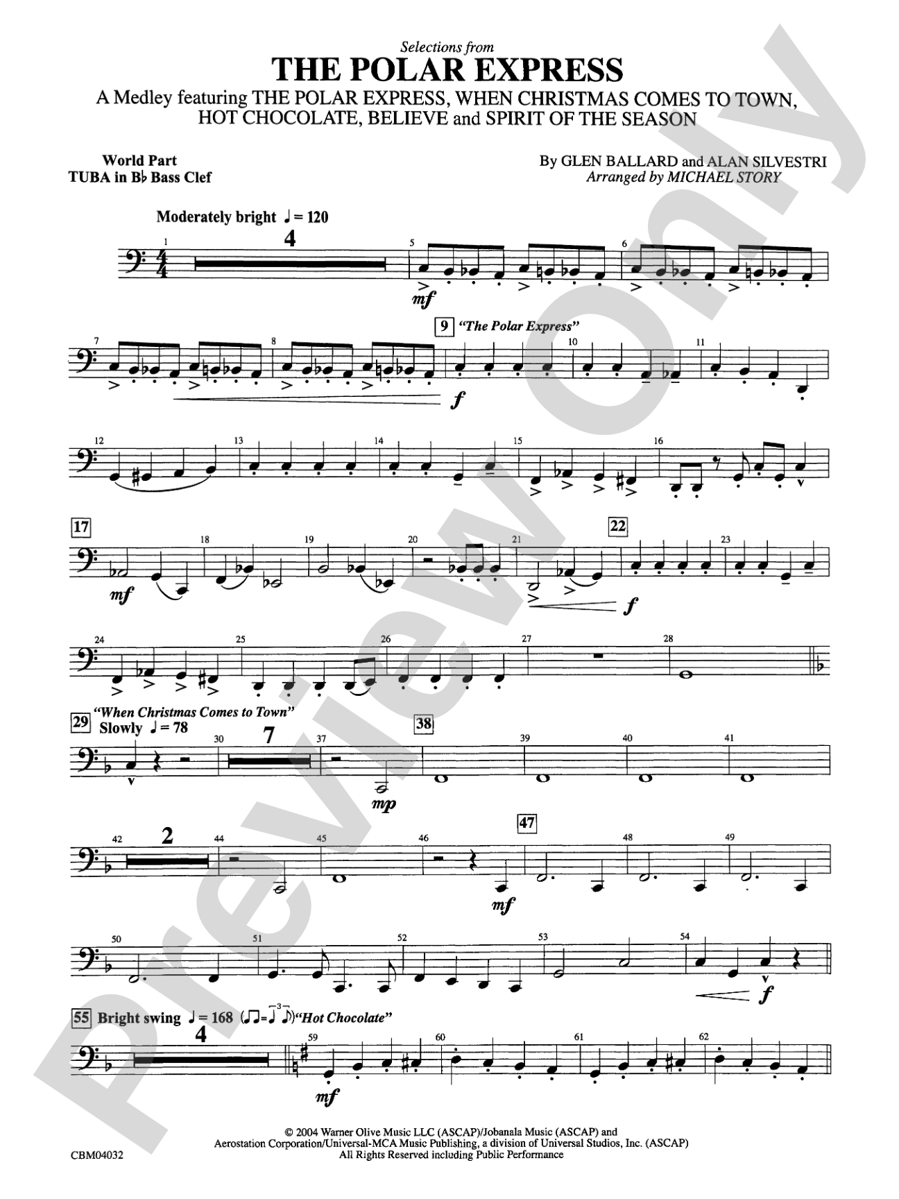 The Polar Express, Selections from: (wp) B-flat Tuba B.C.