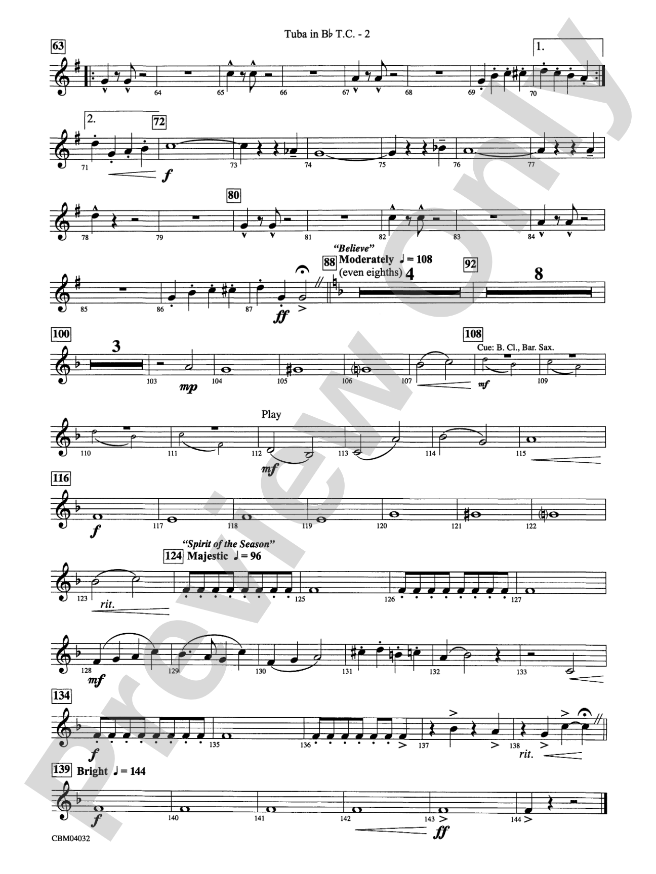 The Polar Express, Selections from: (wp) B-flat Tuba T.C.