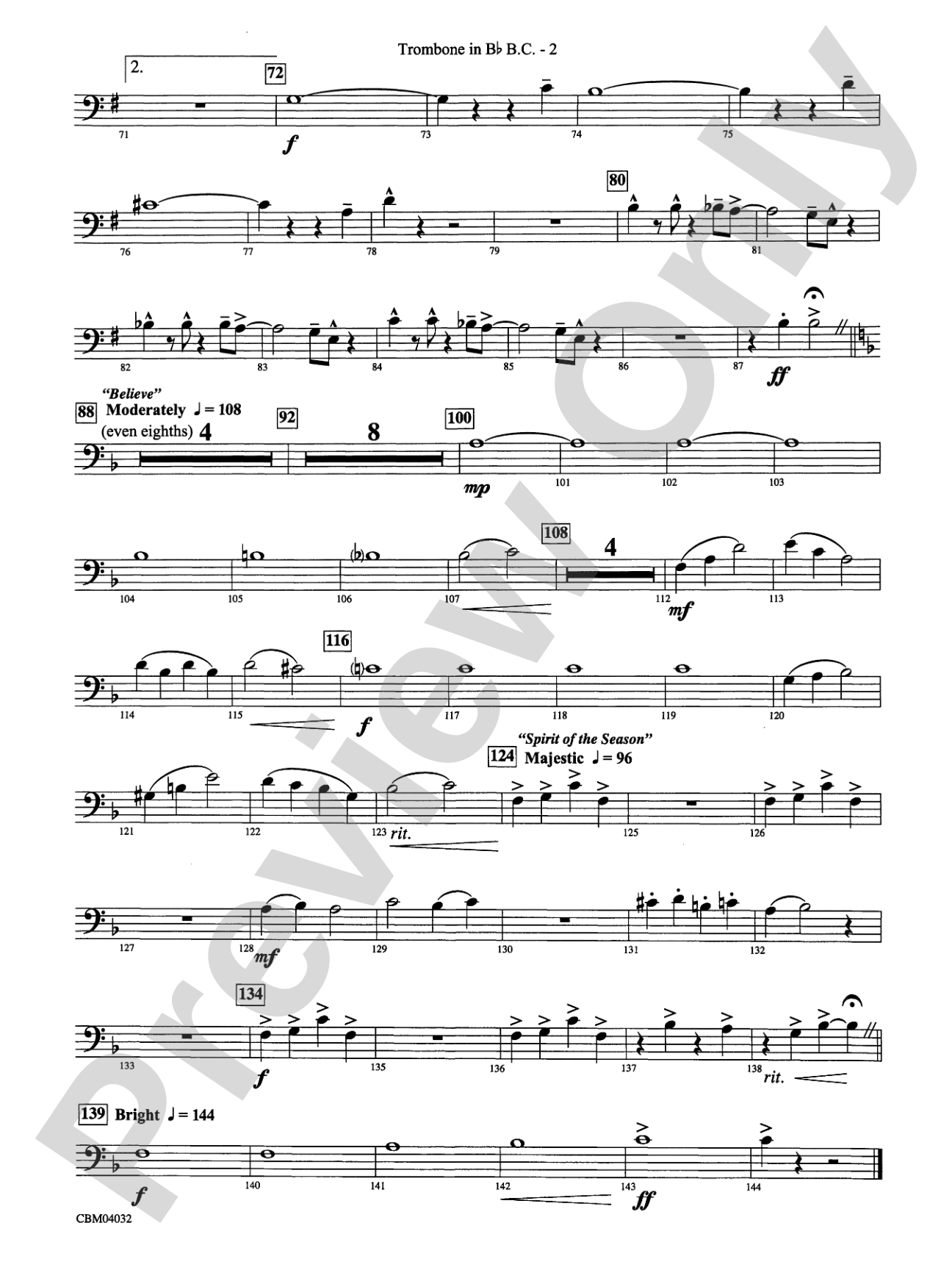 The Polar Express, Selections from: (wp) 1st B-flat Trombone B.C.