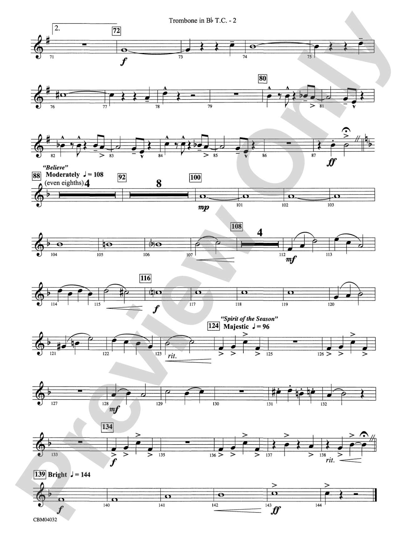 The Polar Express, Selections from: (wp) 1st B-flat Trombone T.C.