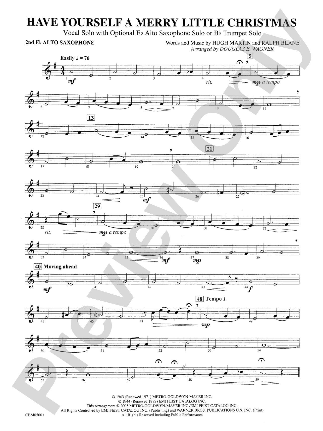 Have Yourself a Merry Little Christmas (Vocal Solo with Opt. E-Flat Alto Saxophone Solo or B-Flat Trumpet Solo): 2nd E-flat Alto Saxophone