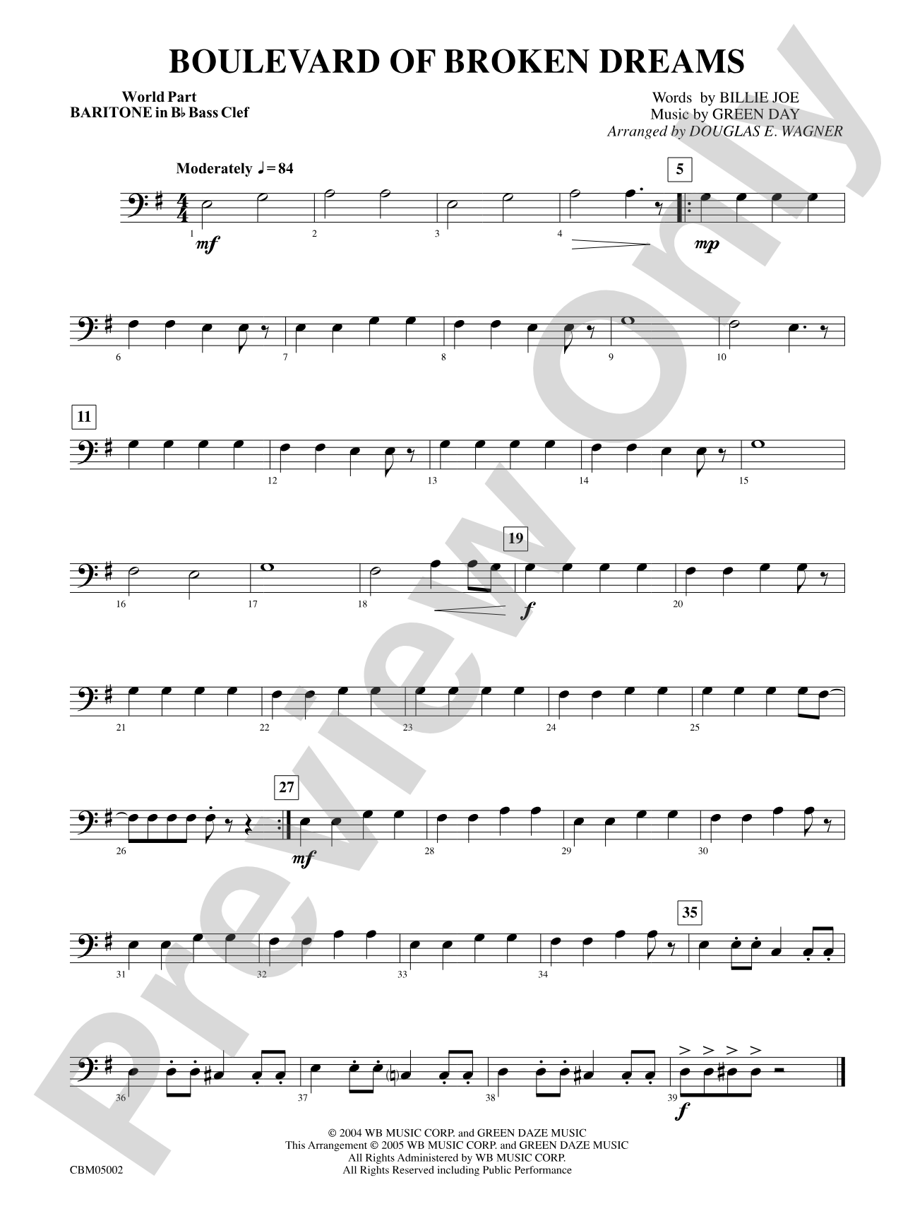 Boulevard of Broken Dreams: WP B-flat Baritone B.C.