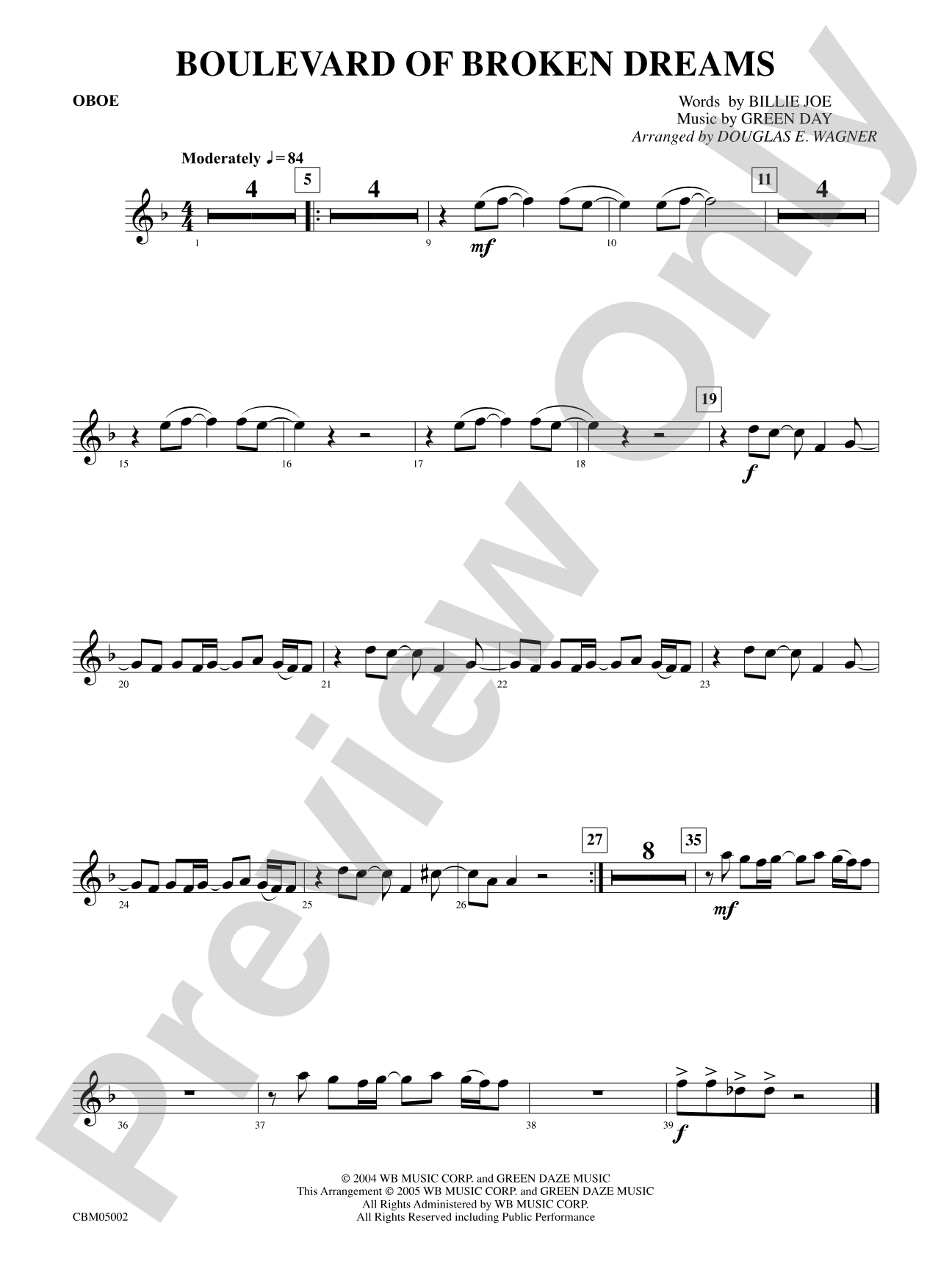 Boulevard of Broken Dreams: Oboe