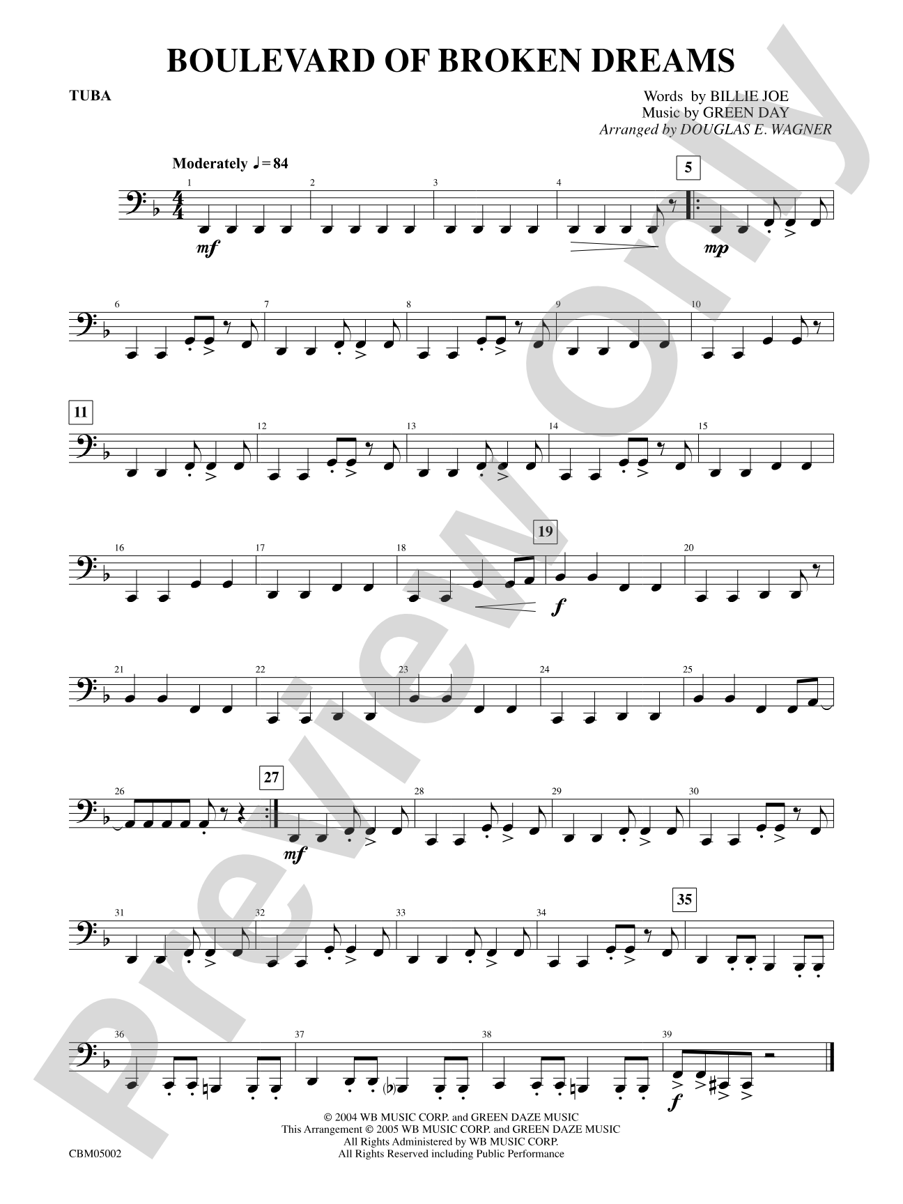 Boulevard of Broken Dreams: Tuba