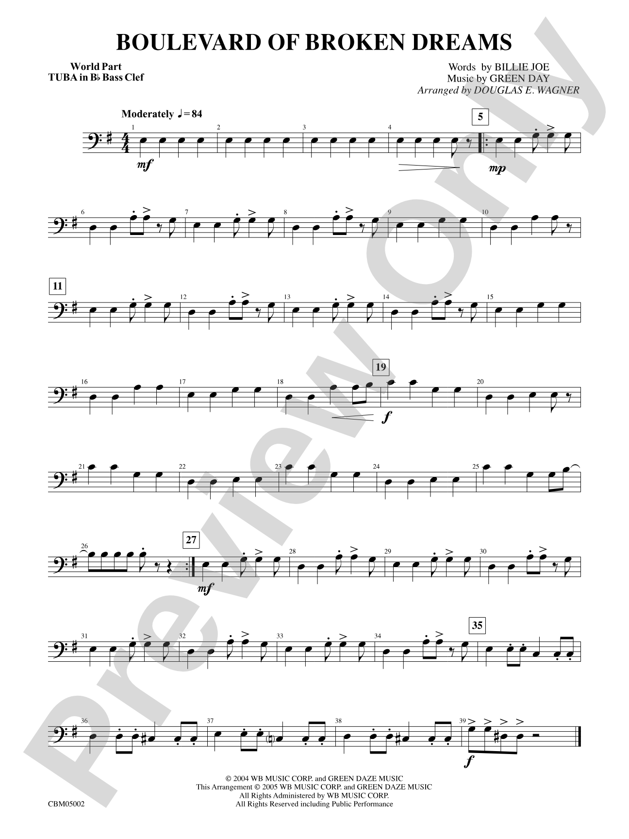 Boulevard of Broken Dreams: WP B-flat Tuba B.C.