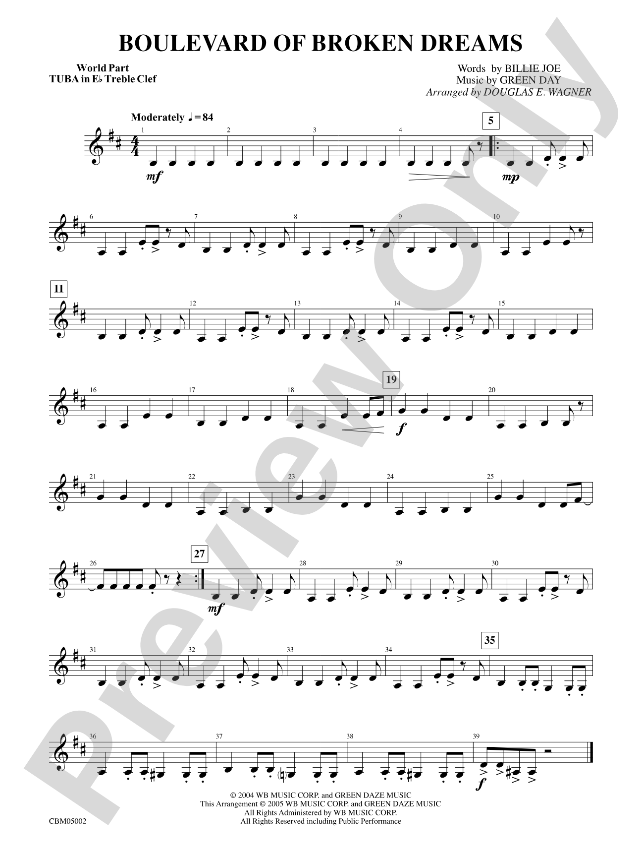 Boulevard of Broken Dreams: WP E-flat Tuba T.C.