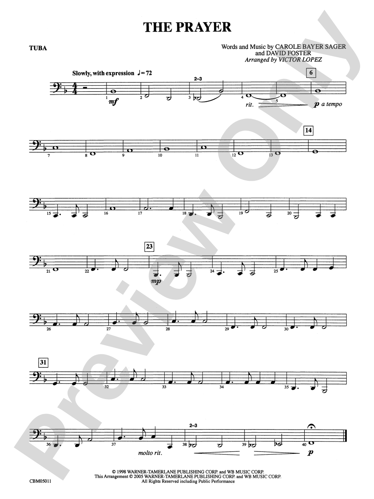 The Prayer: Tuba