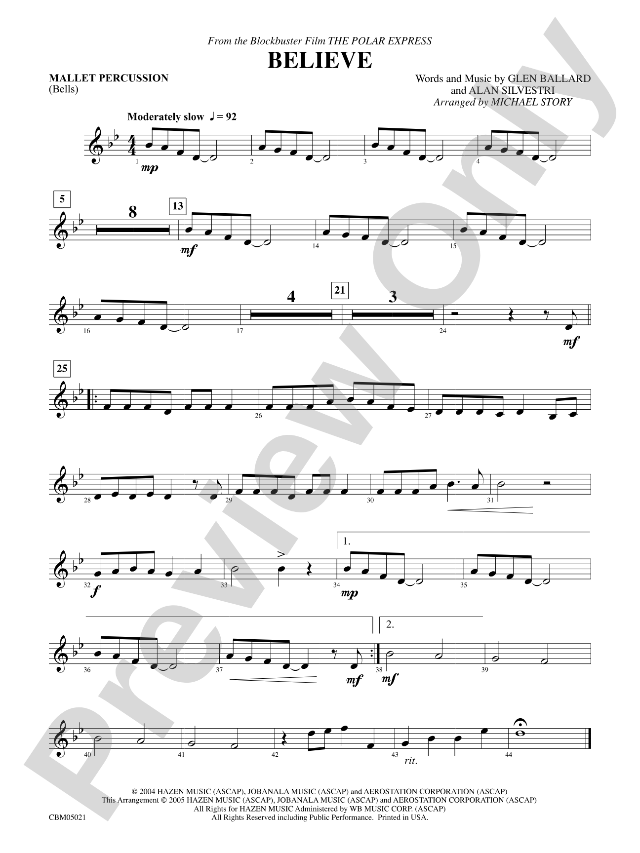 Believe (from The Polar Express): Mallets