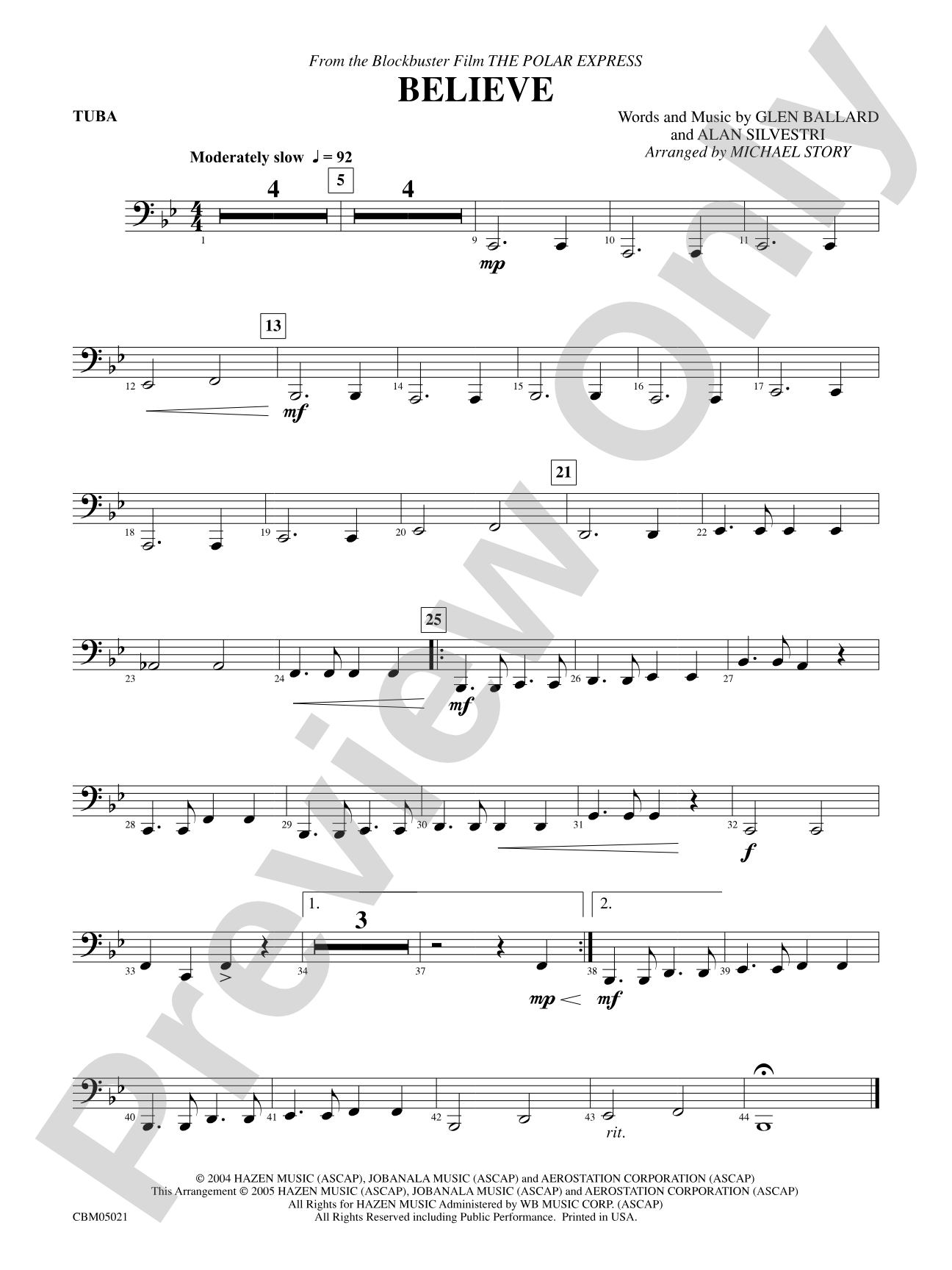 Believe (from The Polar Express): Tuba