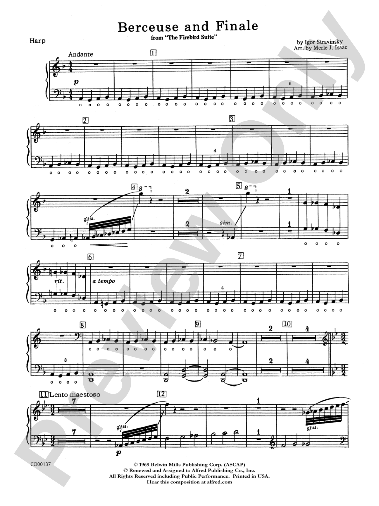 Berceuse and Finale (from the Firebird Suite): Harp