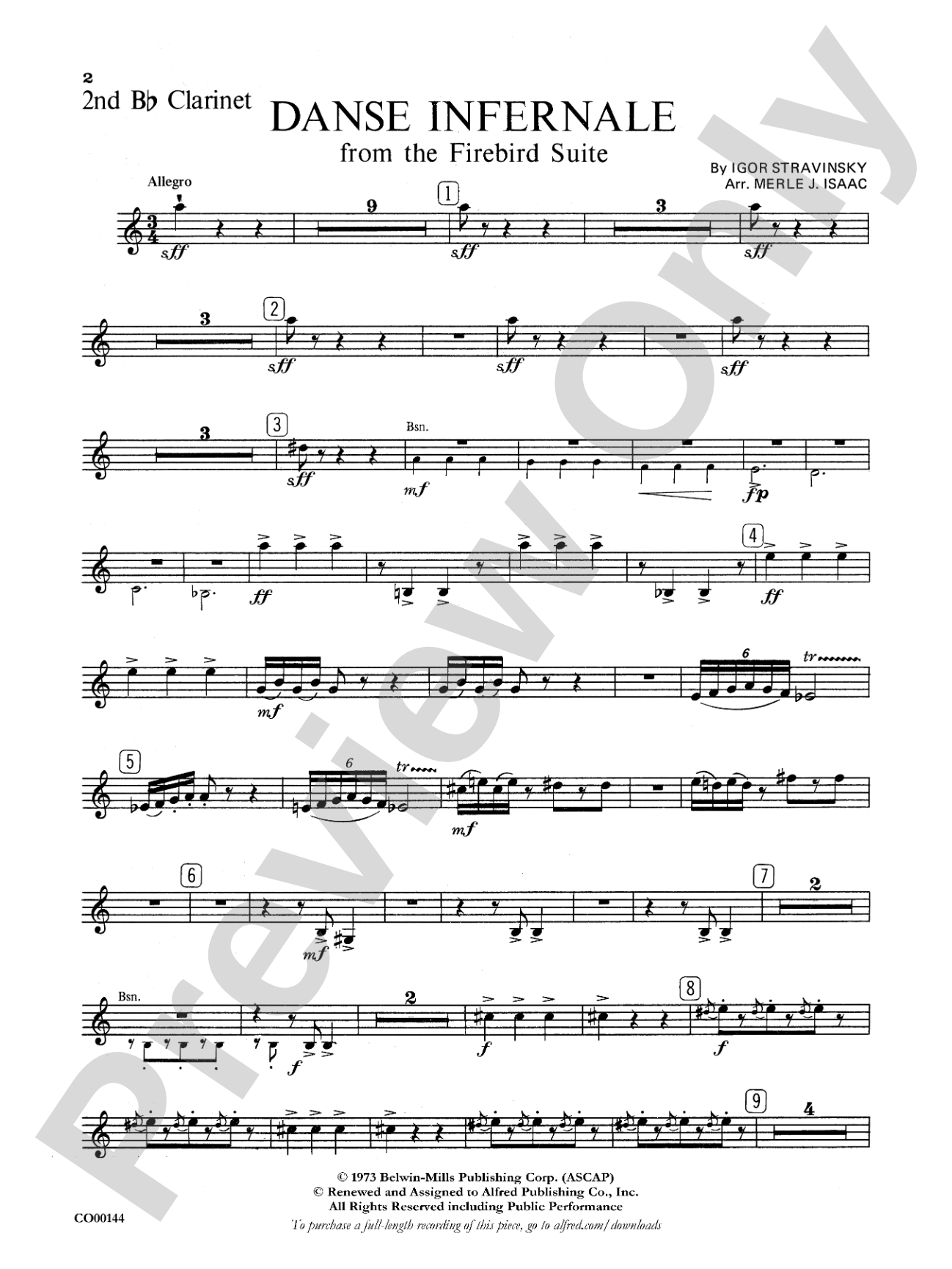 Danse Infernale: 2nd B-flat Clarinet