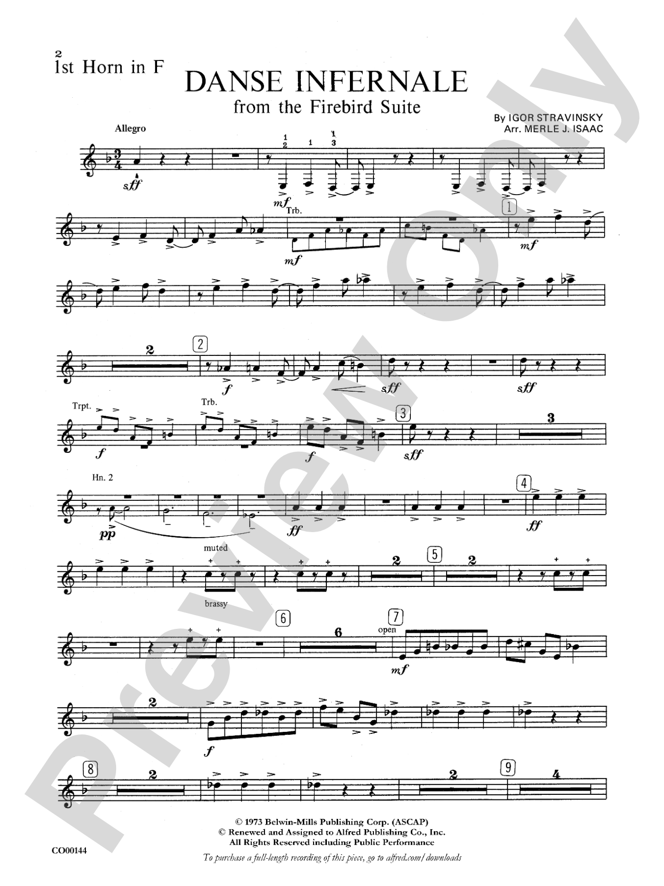 Danse Infernale: 1st F Horn