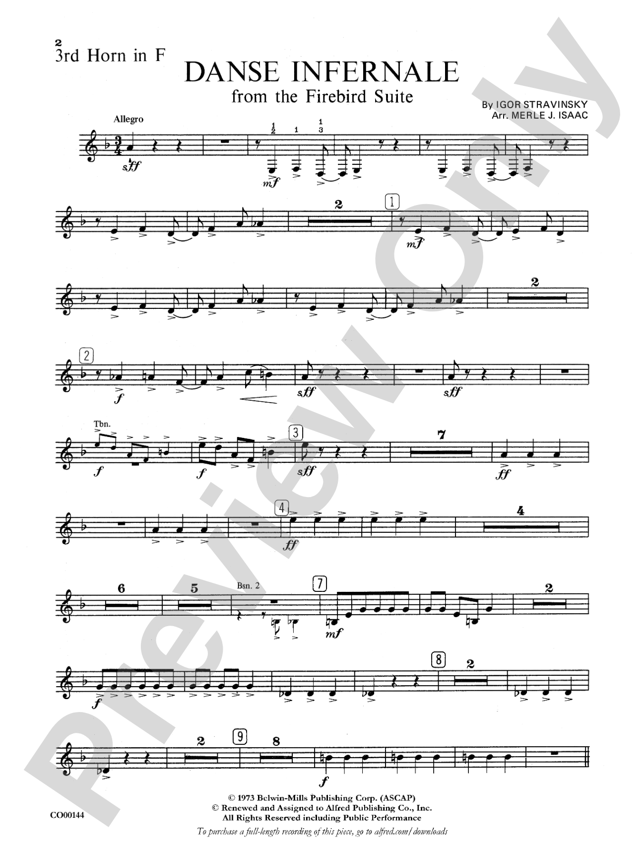 Danse Infernale: 3rd F Horn