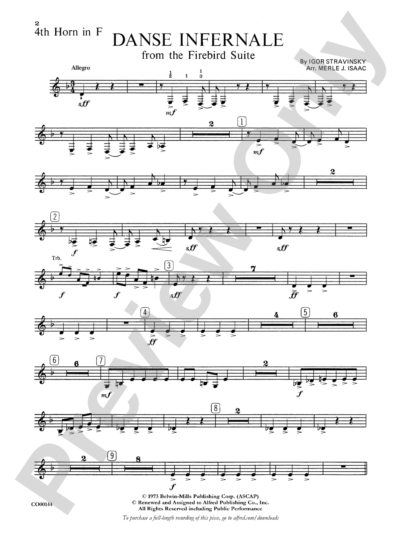 Danse Infernale: 4th F Horn