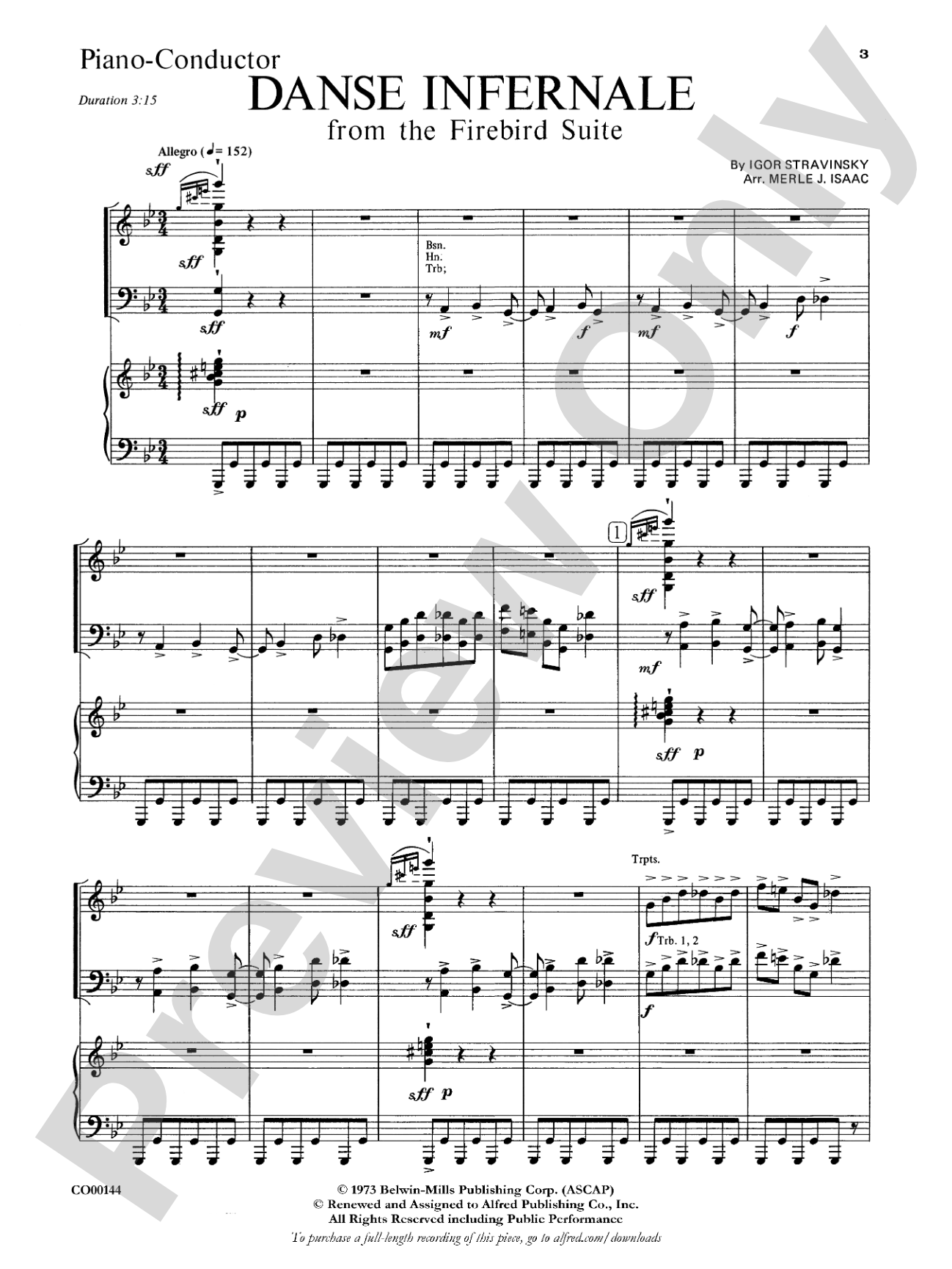 Danse Infernale: Piano Accompaniment