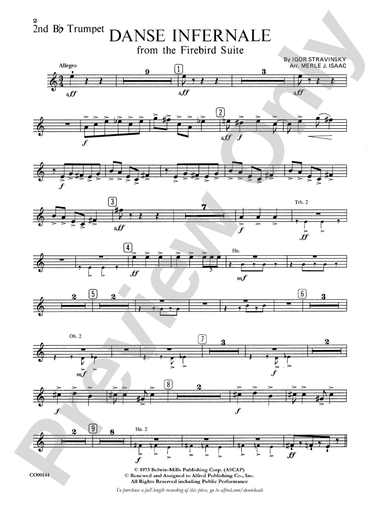 Danse Infernale: 2nd B-flat Trumpet