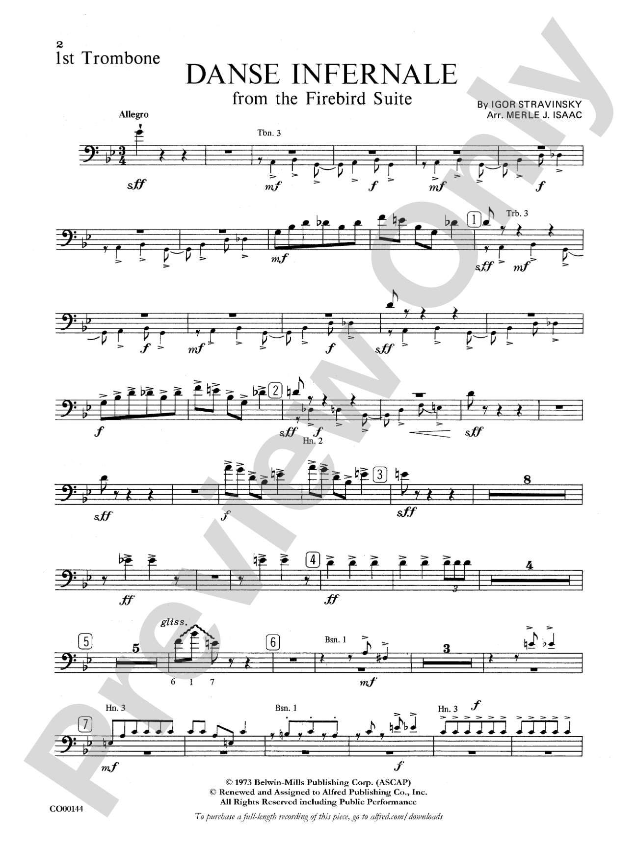 Danse Infernale: 1st Trombone