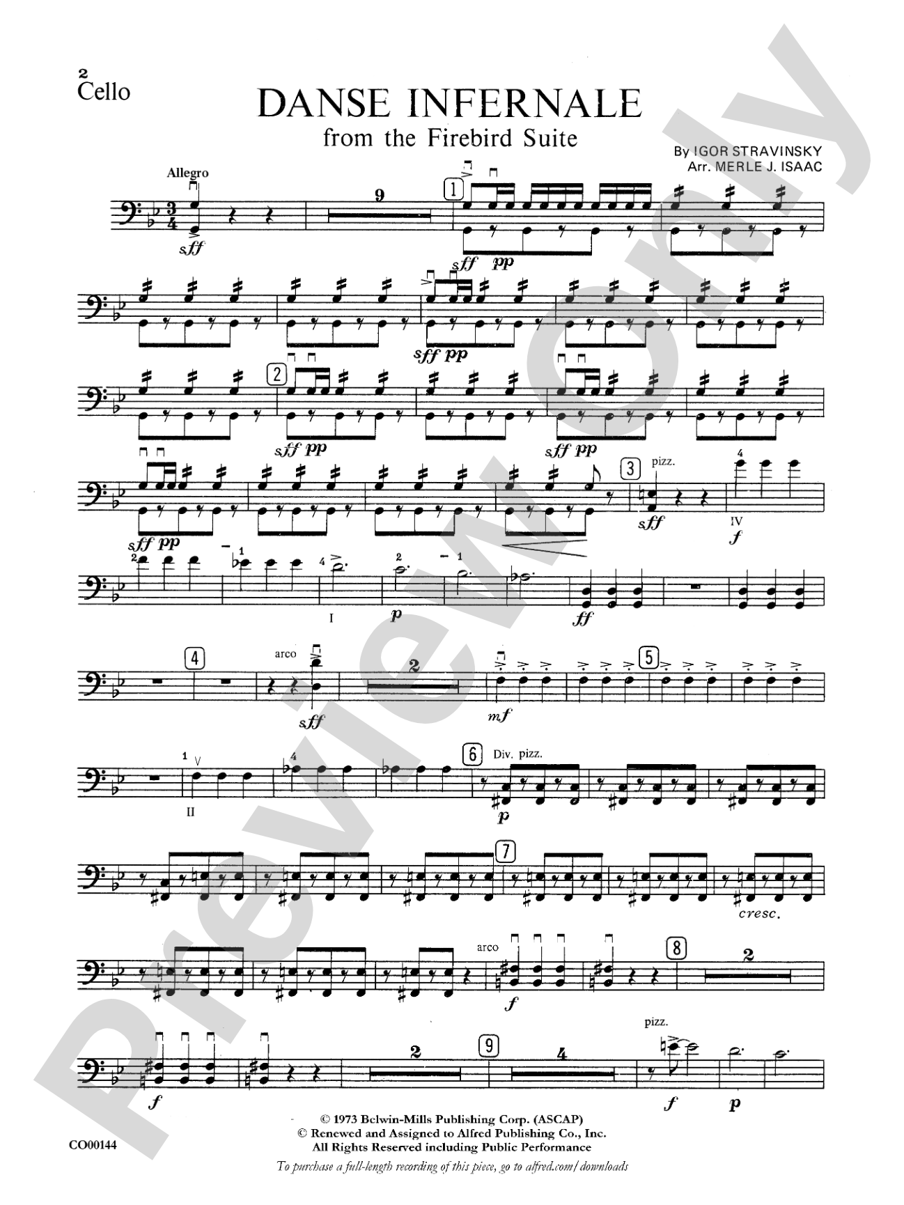 Danse Infernale: Cello