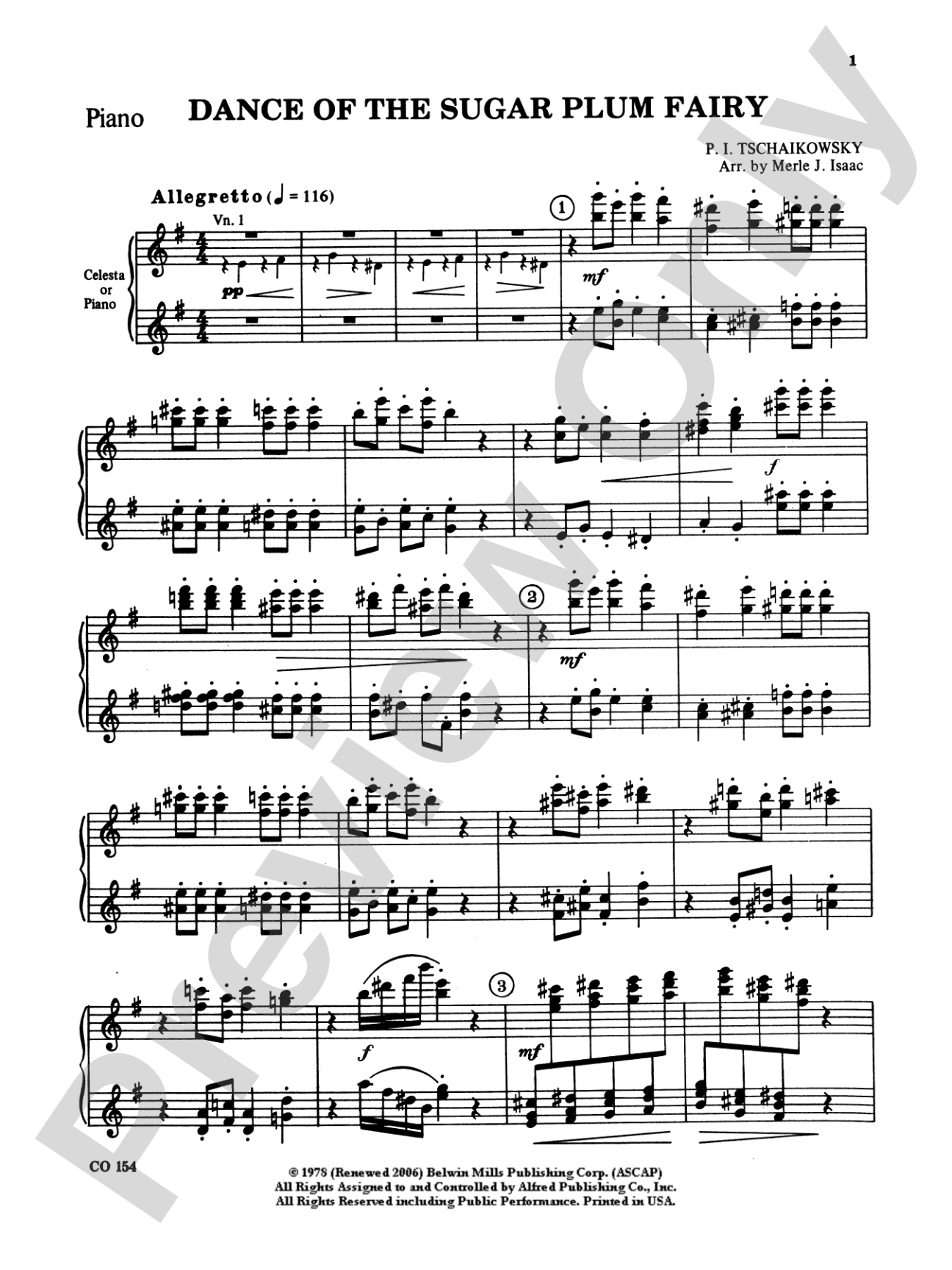 Nutcracker Ballet, Set I ("Dance of the Sugar Plum Fairy" and "Waltz of the Flowers"): Piano Accompaniment
