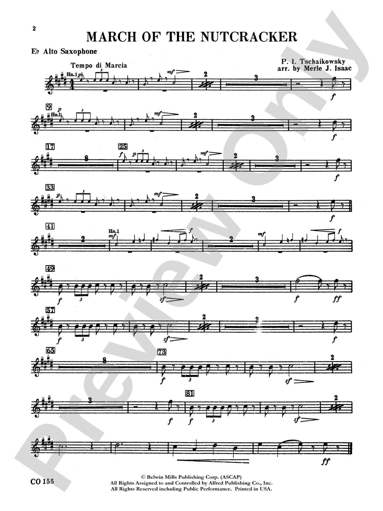 Nutcracker Ballet, Set II ("March of the Nutcracker" and "Trepak"): E-flat Alto Saxophone