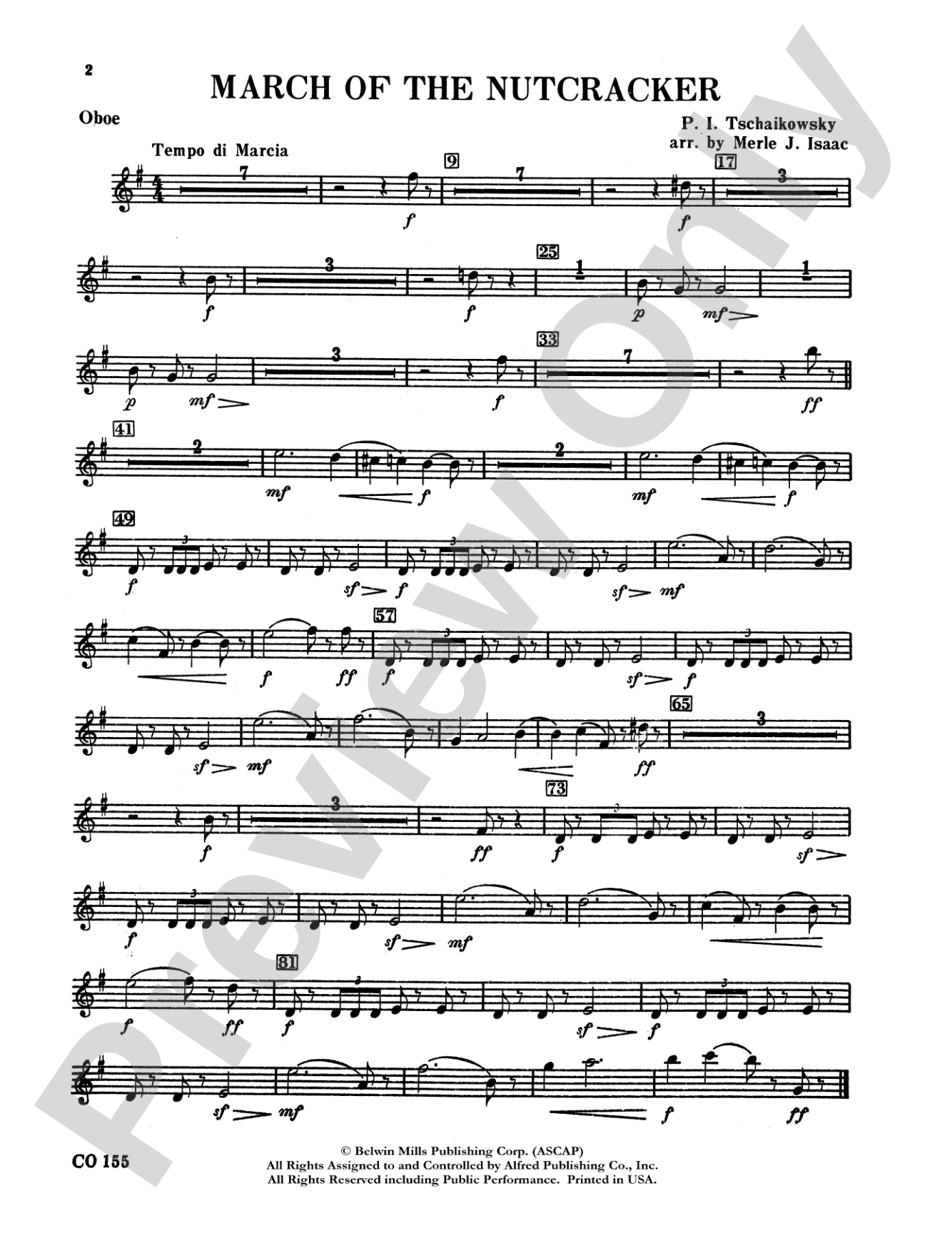 Nutcracker Ballet, Set II ("March of the Nutcracker" and "Trepak"): Oboe