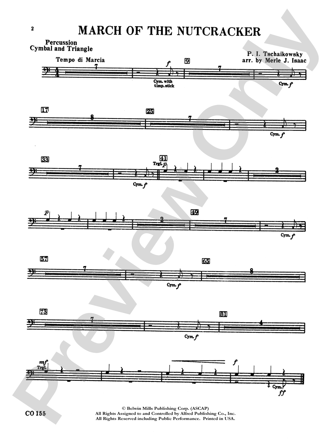 Nutcracker Ballet, Set II ("March of the Nutcracker" and "Trepak"): 2nd Percussion