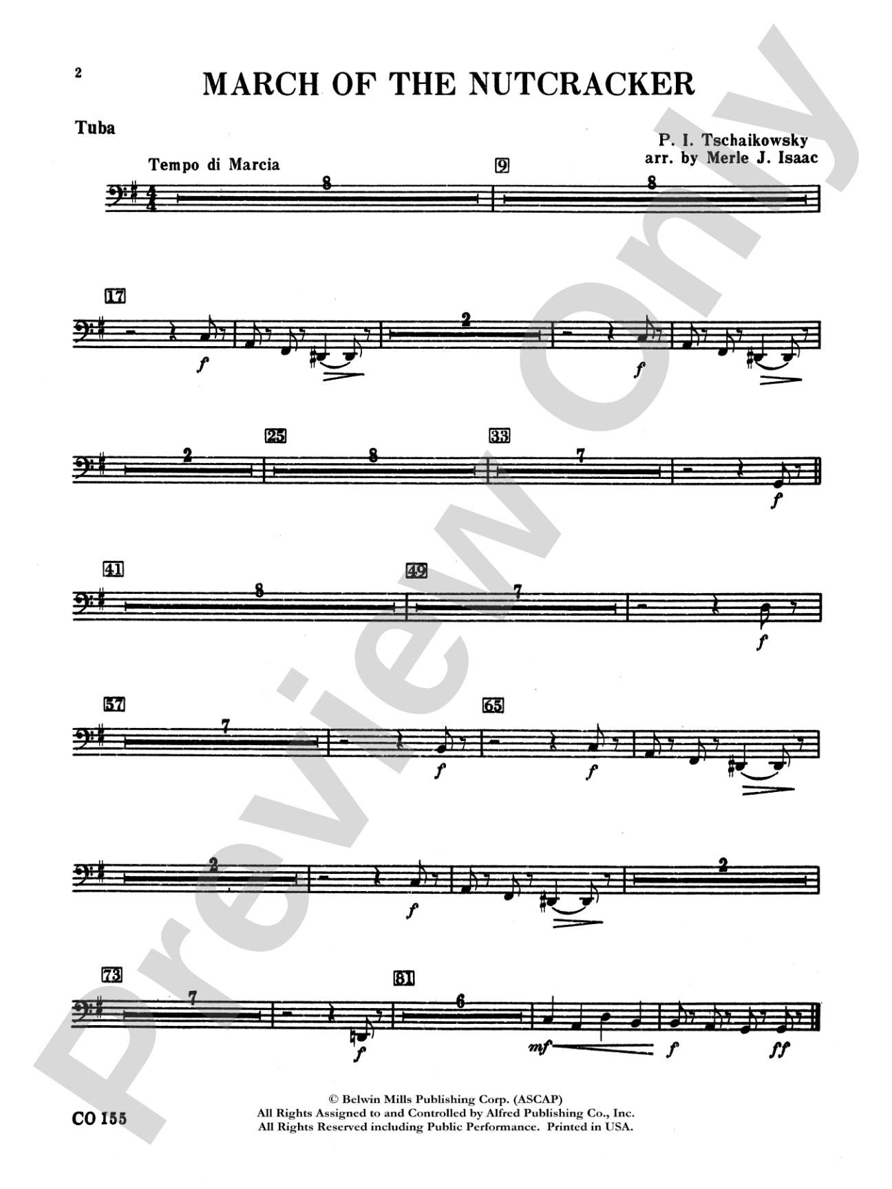 Nutcracker Ballet, Set II ("March of the Nutcracker" and "Trepak"): Tuba